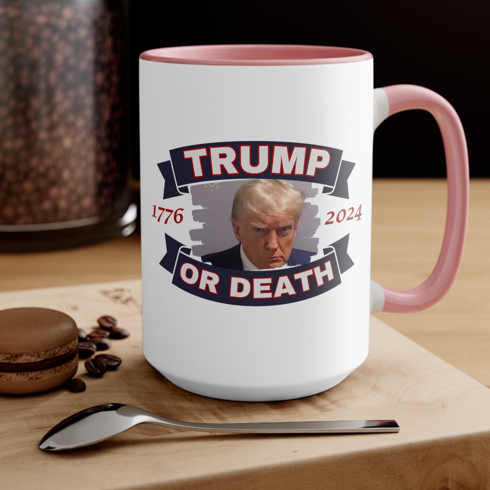 Trump Liberty or Death 1776 2024 Mugshot Mug (3 Colors) - PatriotDepot.com