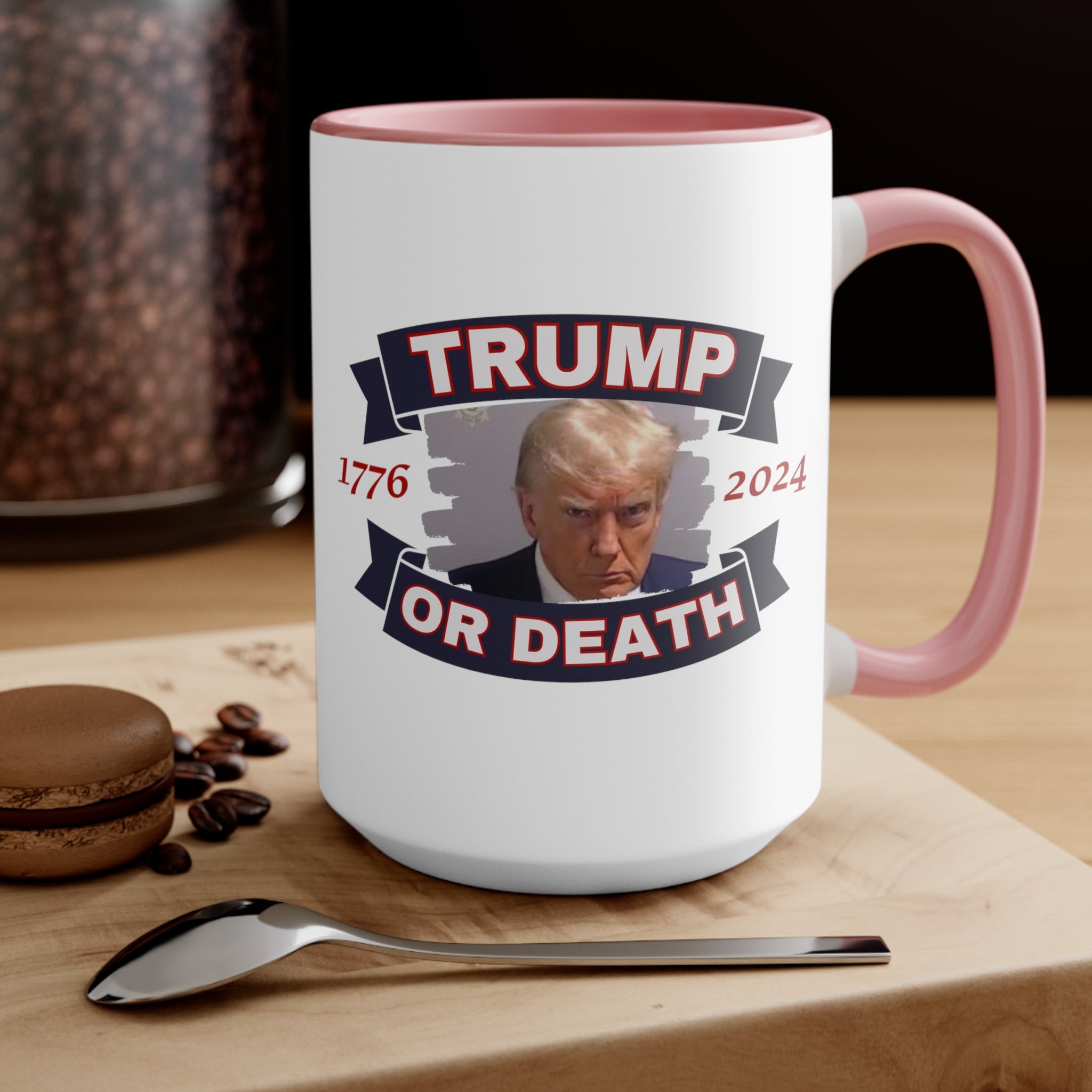 Trump Liberty or Death 1776 2024 Mugshot Mug (3 Colors) - PatriotDepot.com