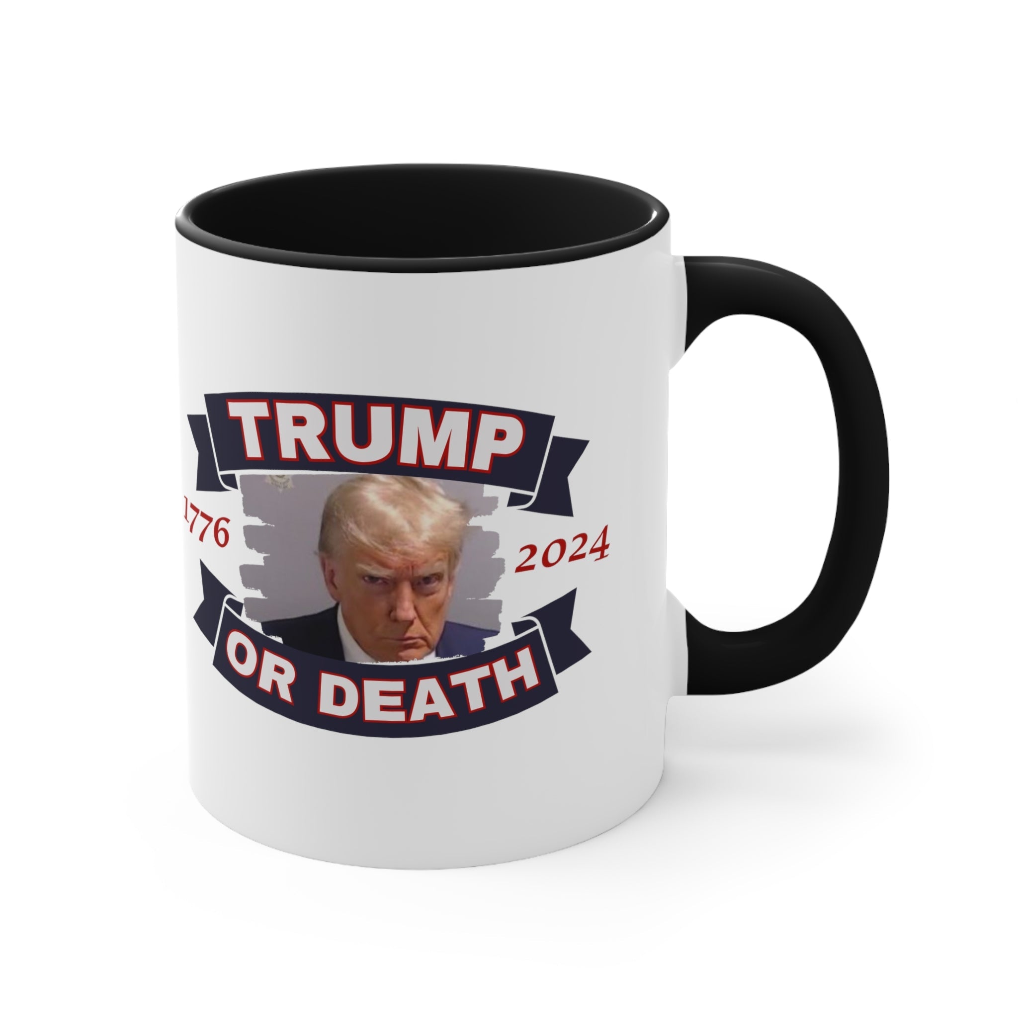 Trump Liberty or Death 1776 2024 Mugshot Mug (3 Colors) - PatriotDepot.com