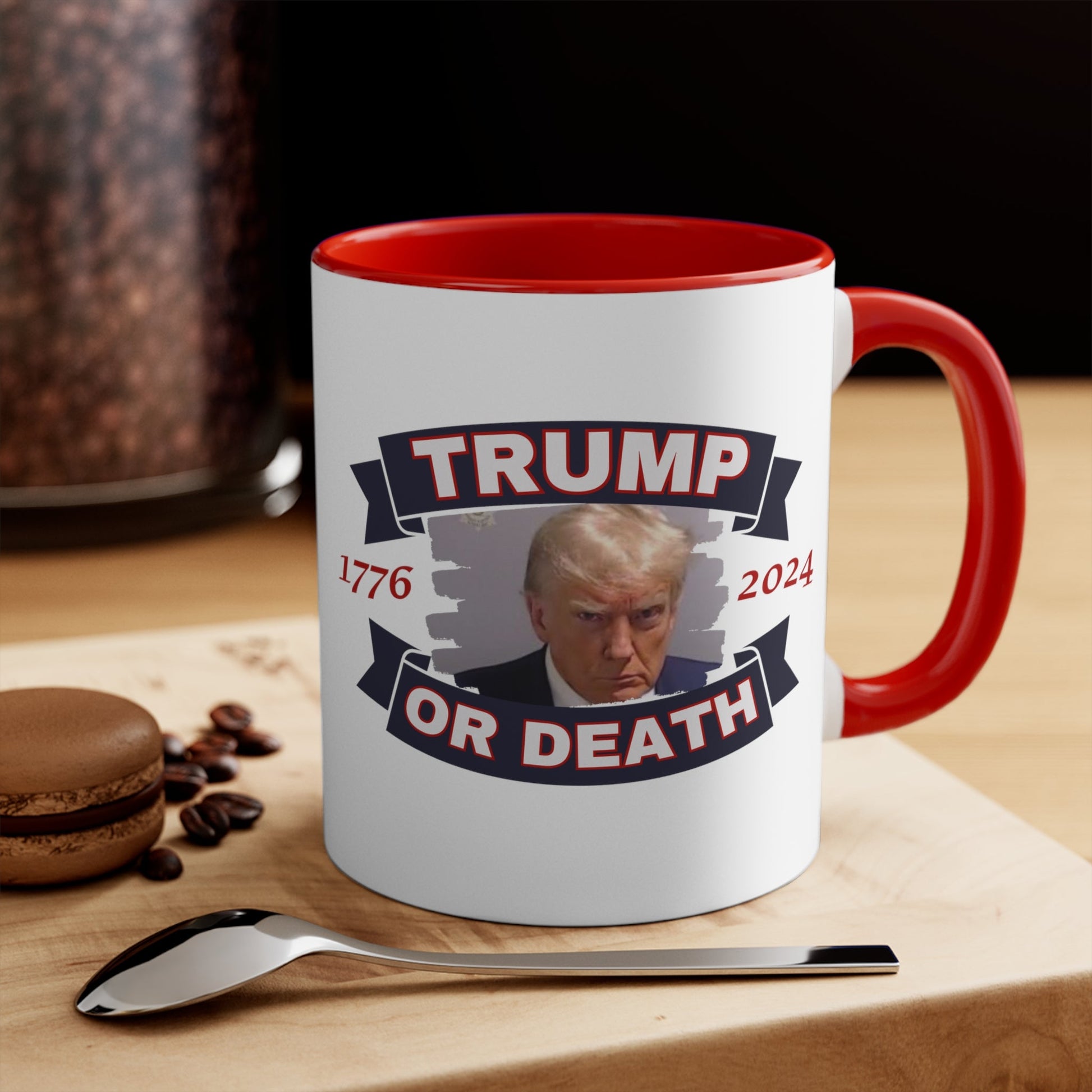 Trump Liberty or Death 1776 2024 Mugshot Mug (3 Colors) - PatriotDepot.com