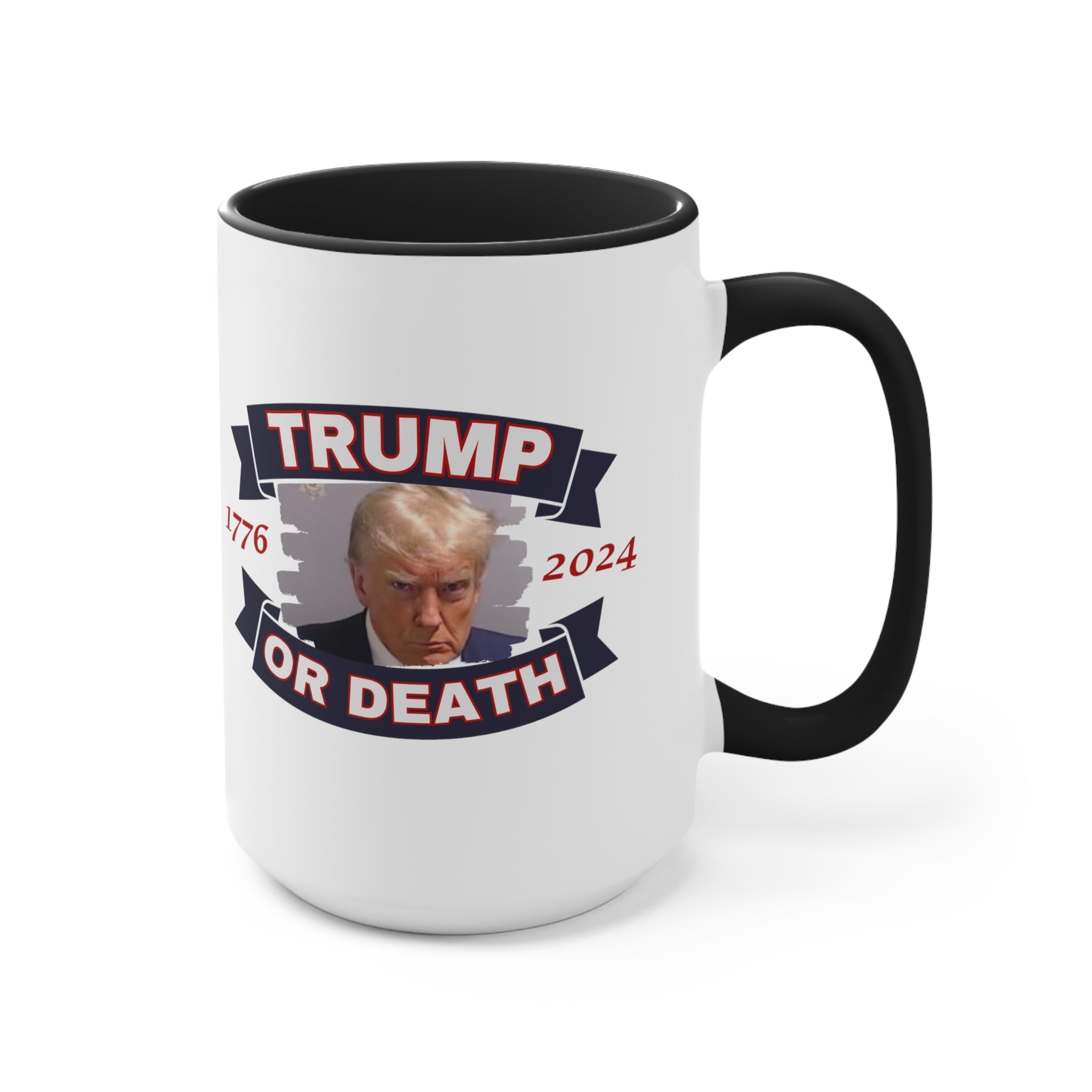 Trump Liberty or Death 1776 2024 Mugshot Mug (3 Colors) - PatriotDepot.com
