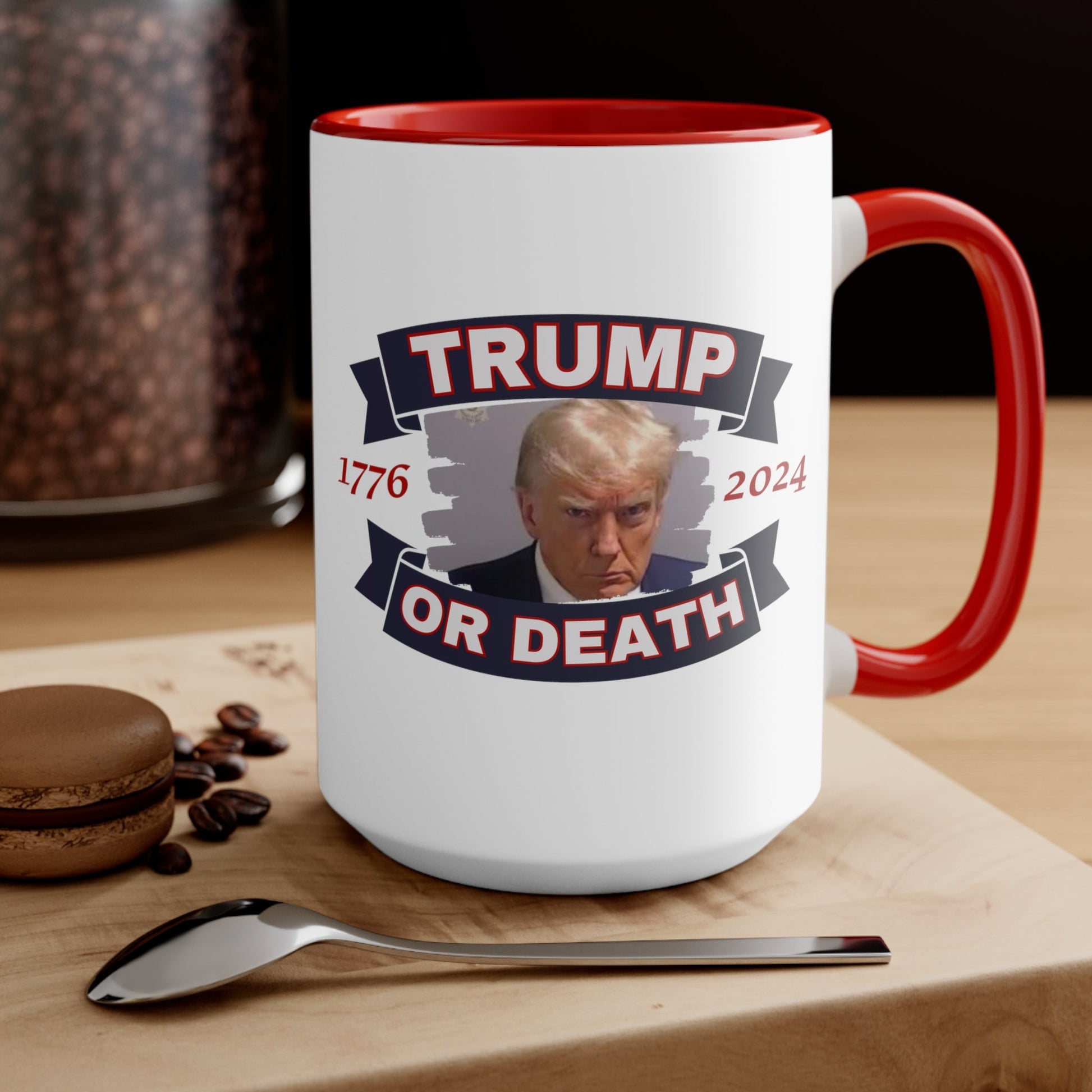 Trump Liberty or Death 1776 2024 Mugshot Mug (3 Colors) - PatriotDepot.com