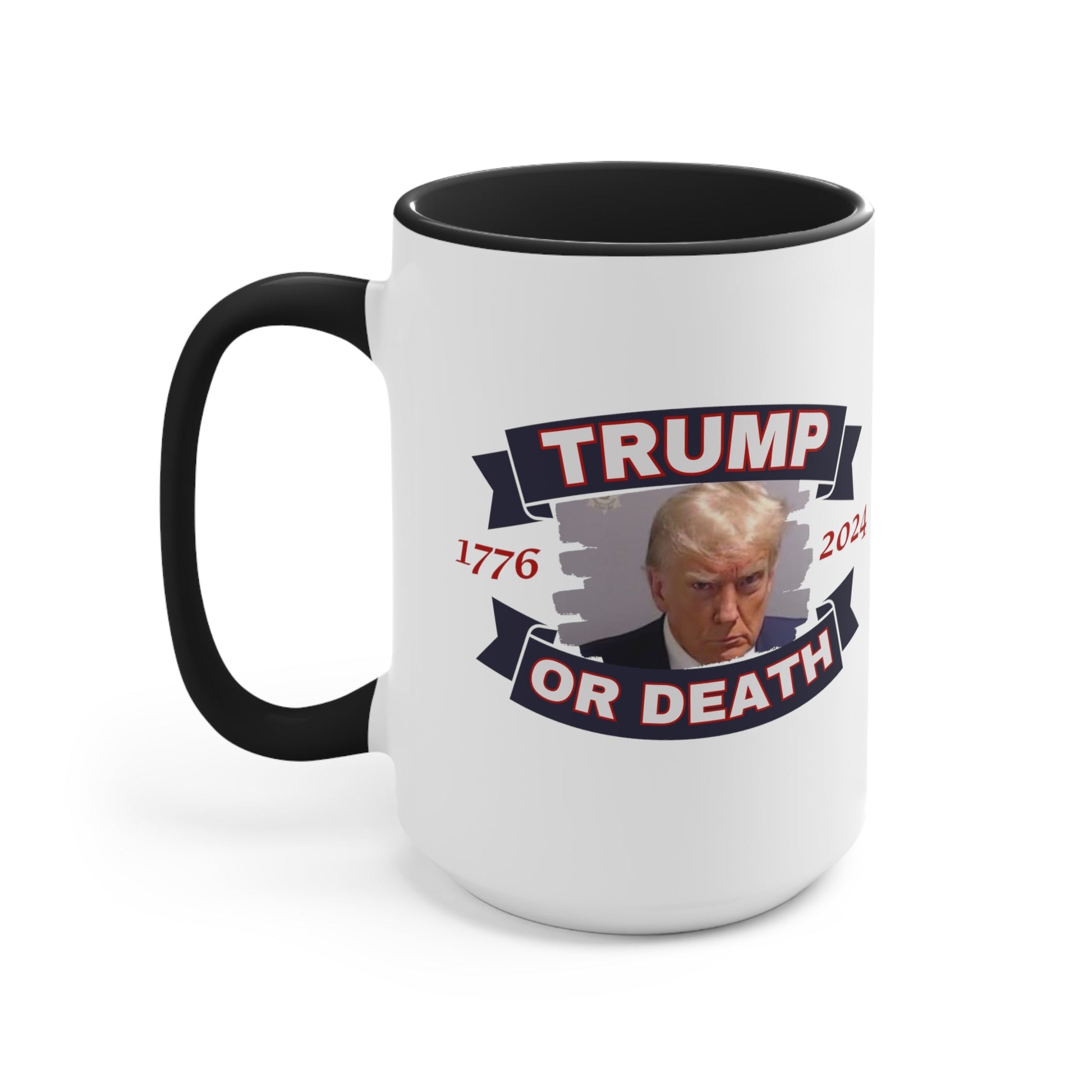 Trump Liberty or Death 1776 2024 Mugshot Mug (3 Colors) - PatriotDepot.com