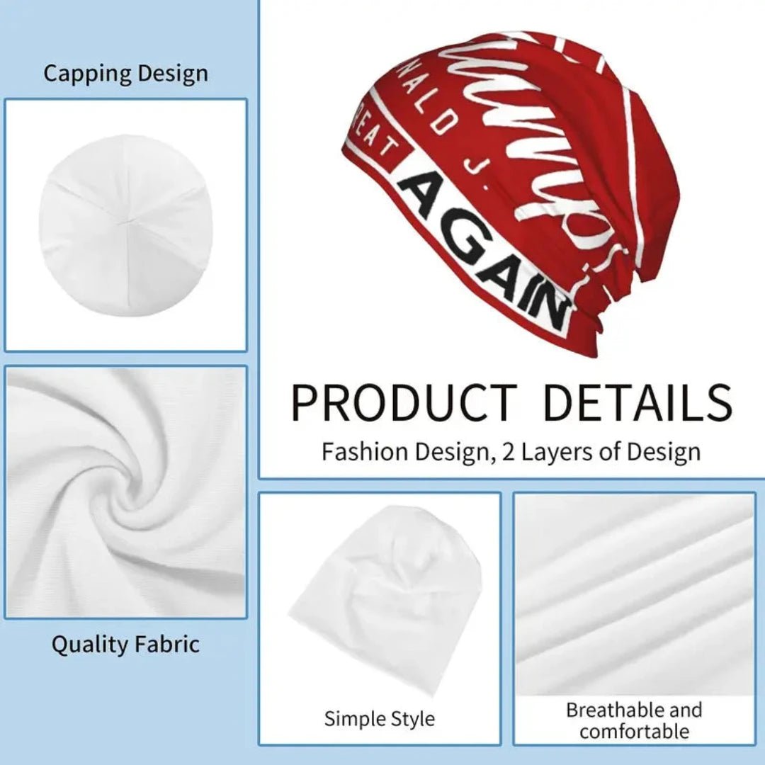 Trump Make America Great Again Stretchy & Soft Skull Knit Beanie - PatriotDepot.com