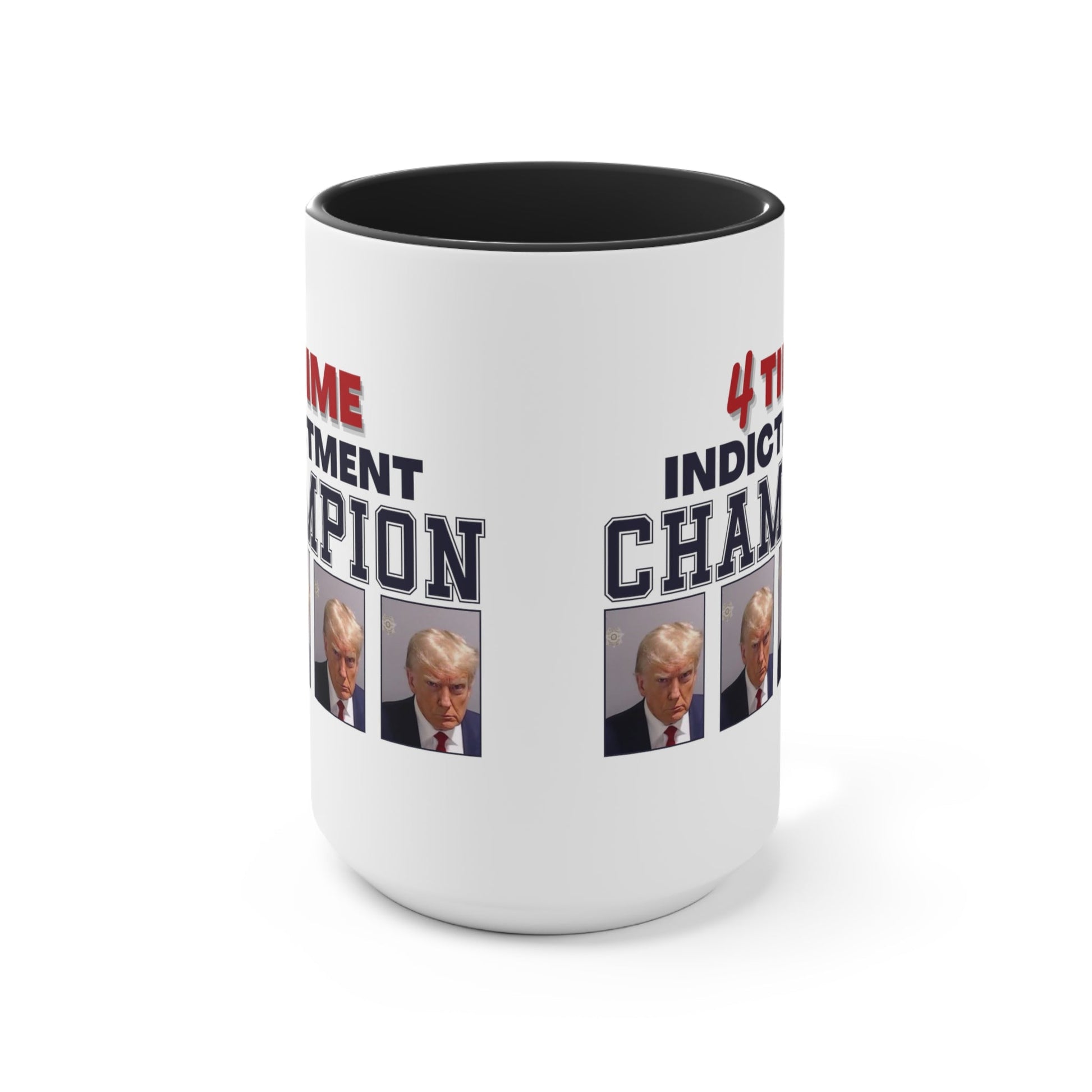 Trump Mugshot 4 Time Indictment Champion Mug (3 Colors, 2 Sizes) - PatriotDepot.com