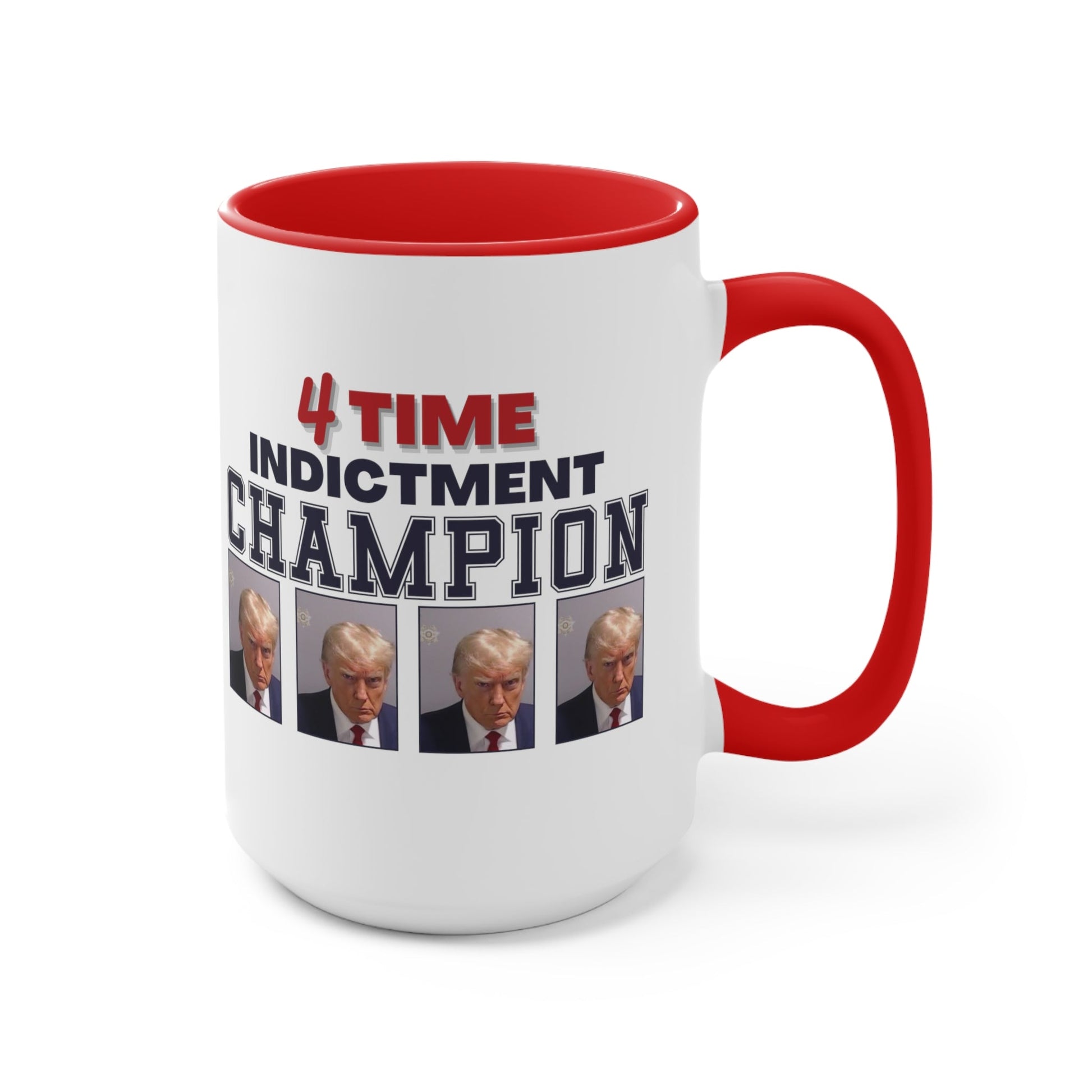 Trump Mugshot 4 Time Indictment Champion Mug (3 Colors, 2 Sizes) - PatriotDepot.com
