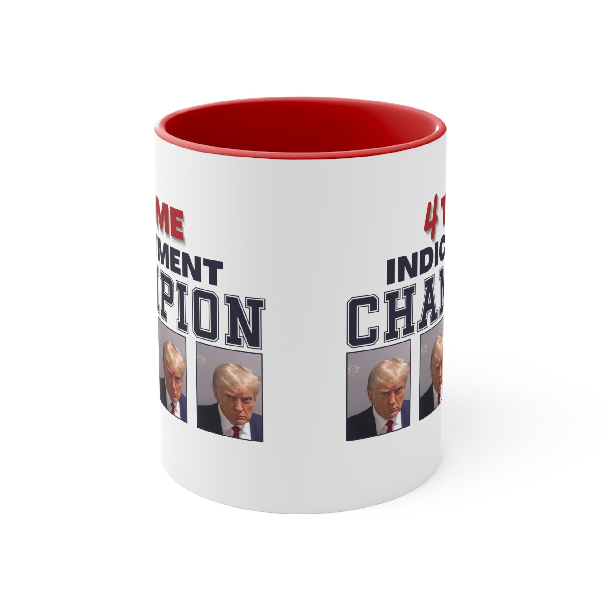 Trump Mugshot 4 Time Indictment Champion Mug (3 Colors, 2 Sizes) - PatriotDepot.com