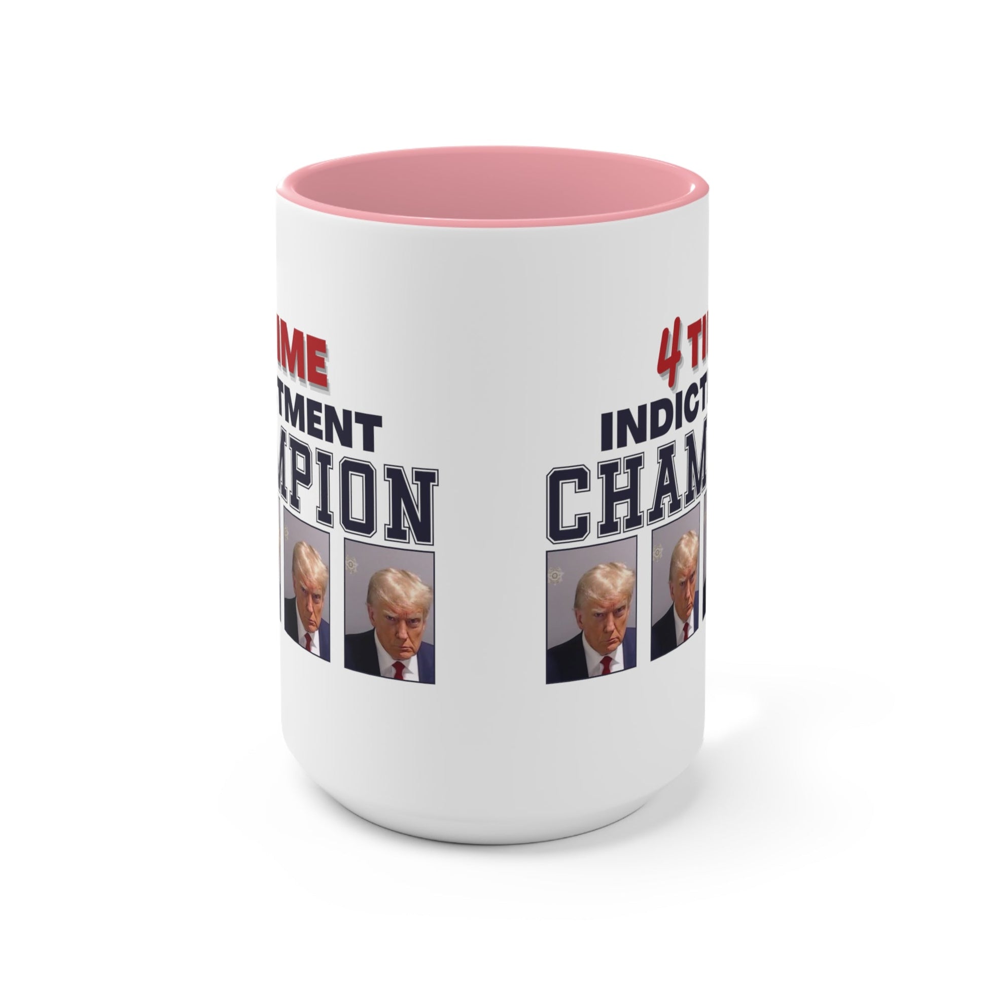 Trump Mugshot 4 Time Indictment Champion Mug (3 Colors, 2 Sizes) - PatriotDepot.com