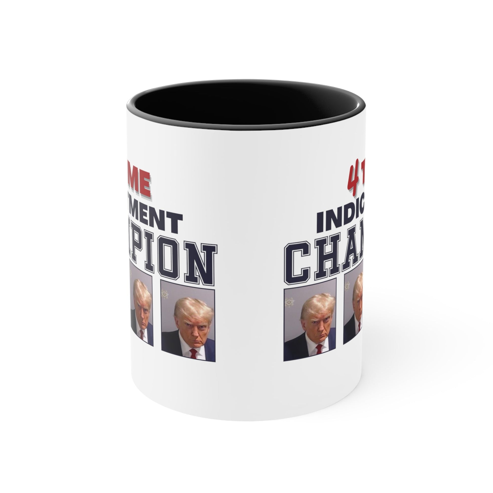 Trump Mugshot 4 Time Indictment Champion Mug (3 Colors, 2 Sizes) - PatriotDepot.com