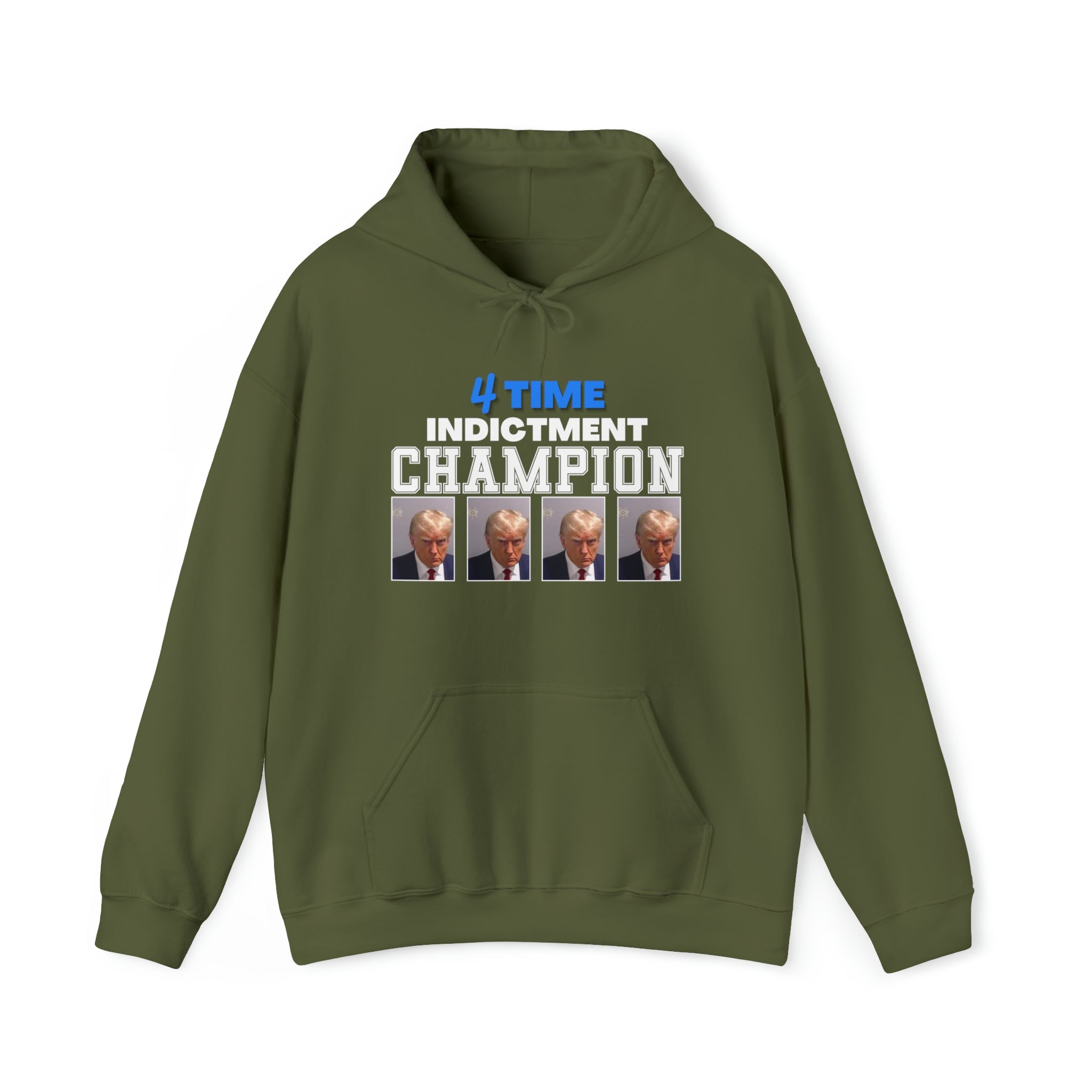 Trump Mugshot 4 Time Indictment Champion Unisex Hoodie - PatriotDepot.com