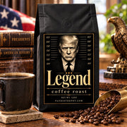 Trump Mugshot "LEGEND" Coffee Roast (Med-Dark) - PatriotDepot.com