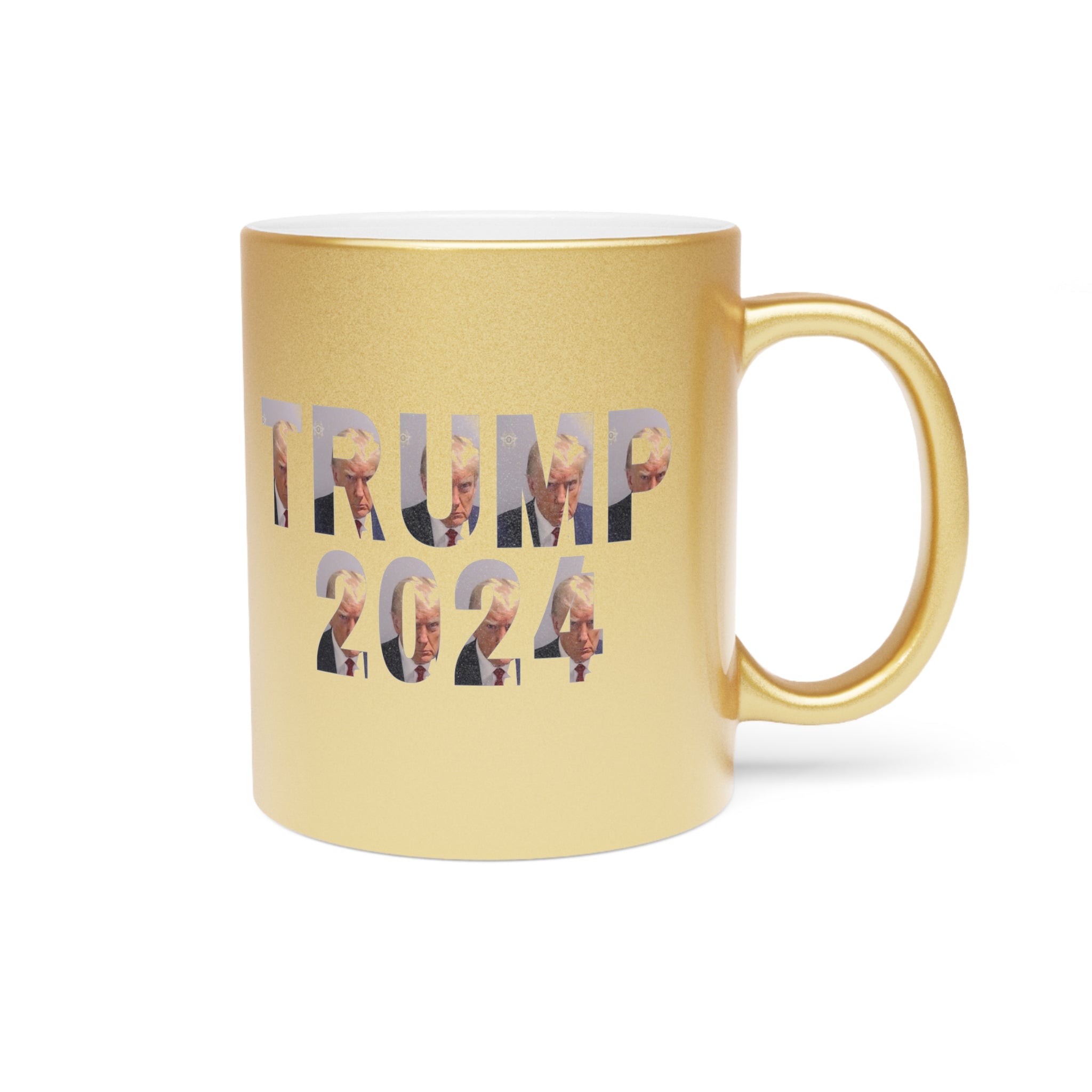 Trump Mugshot Metallic Mug (Silver or Gold) - PatriotDepot.com
