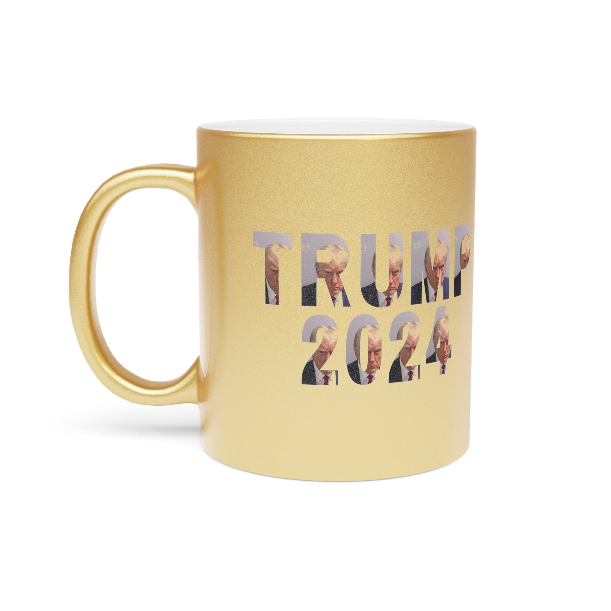 Trump Mugshot Metallic Mug (Silver or Gold) - PatriotDepot.com