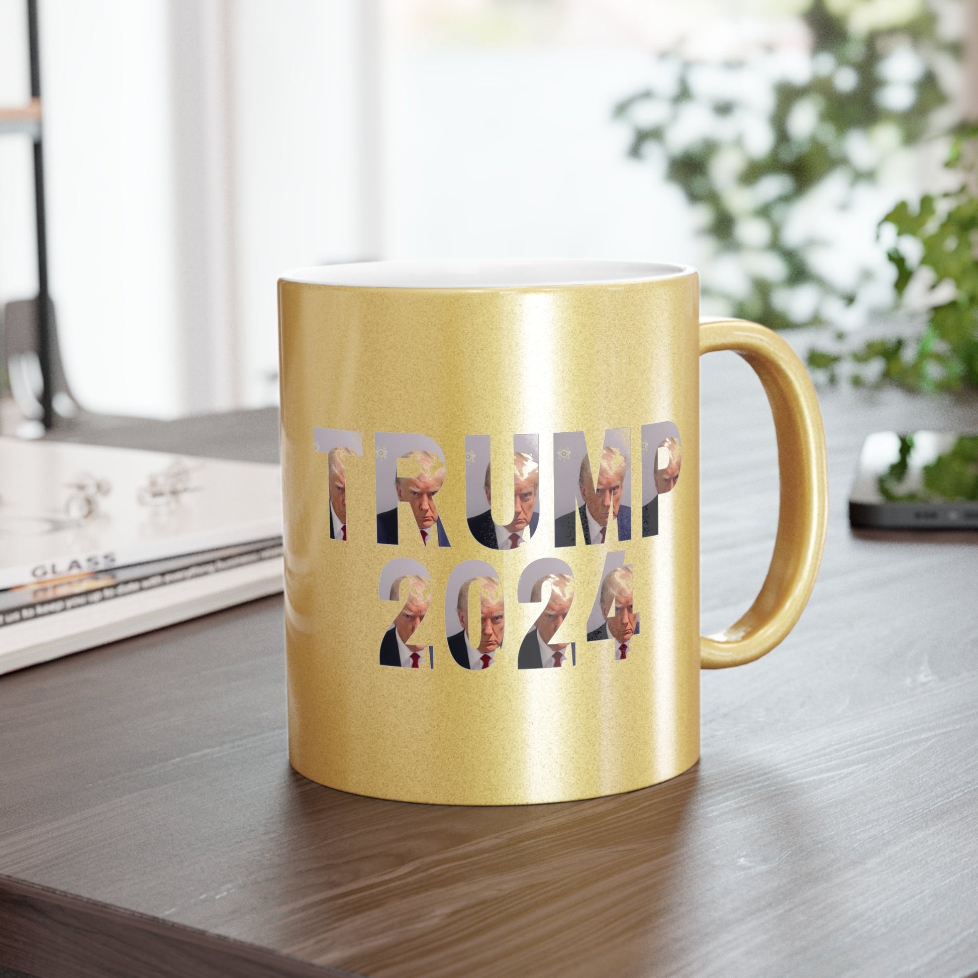 Trump Mugshot Metallic Mug (Silver or Gold) - PatriotDepot.com