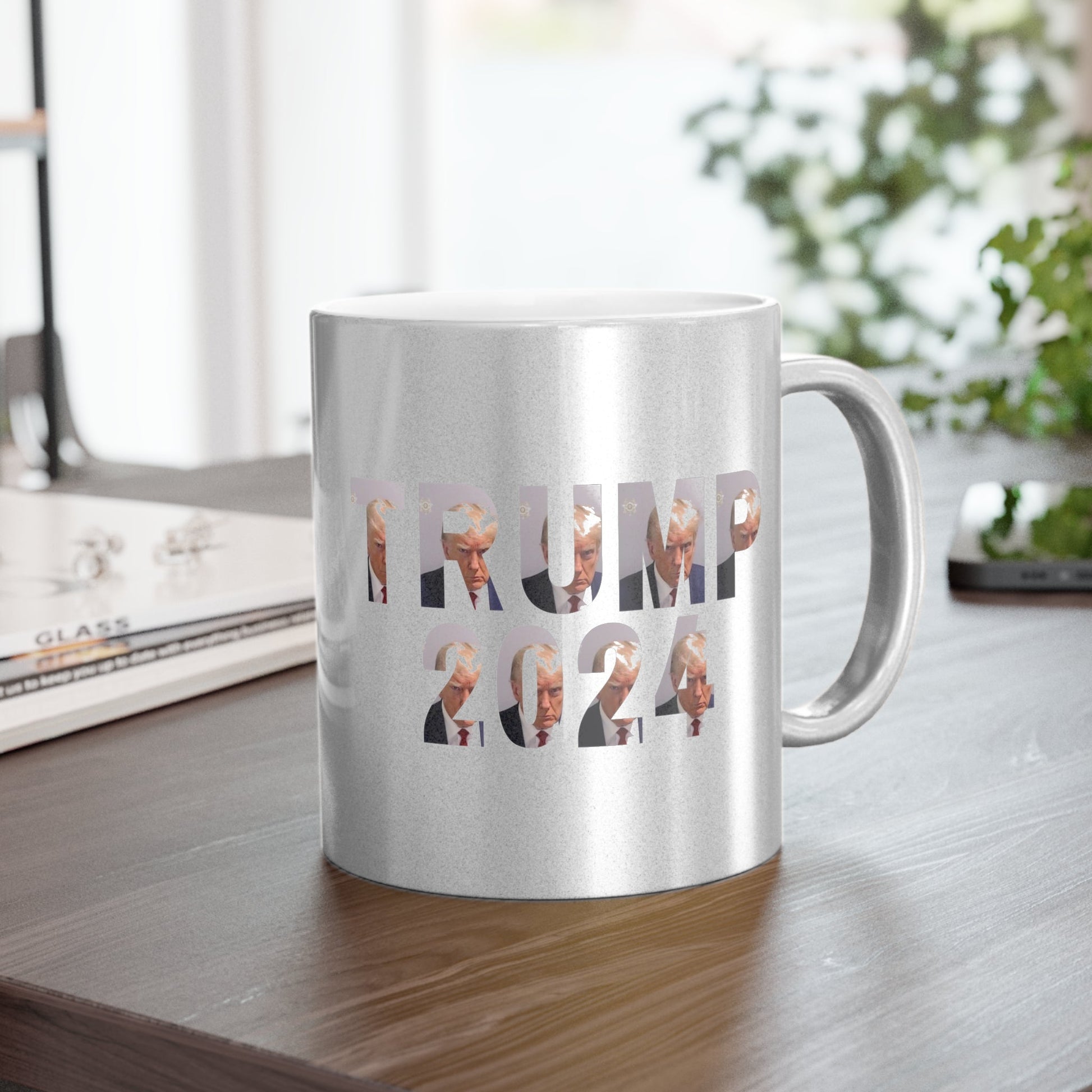 Trump Mugshot Metallic Mug (Silver or Gold) - PatriotDepot.com