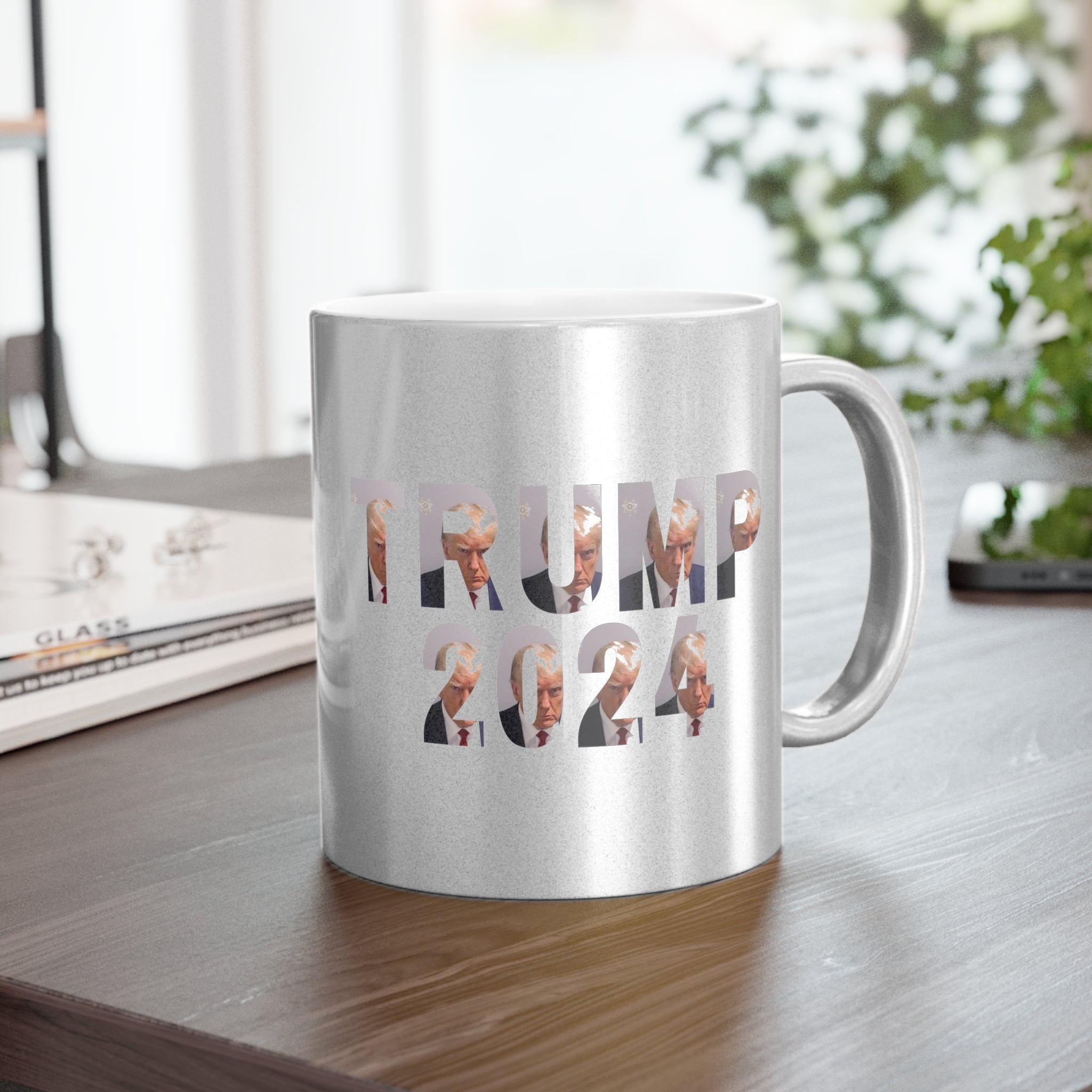 Trump Mugshot Metallic Mug (Silver or Gold) - PatriotDepot.com