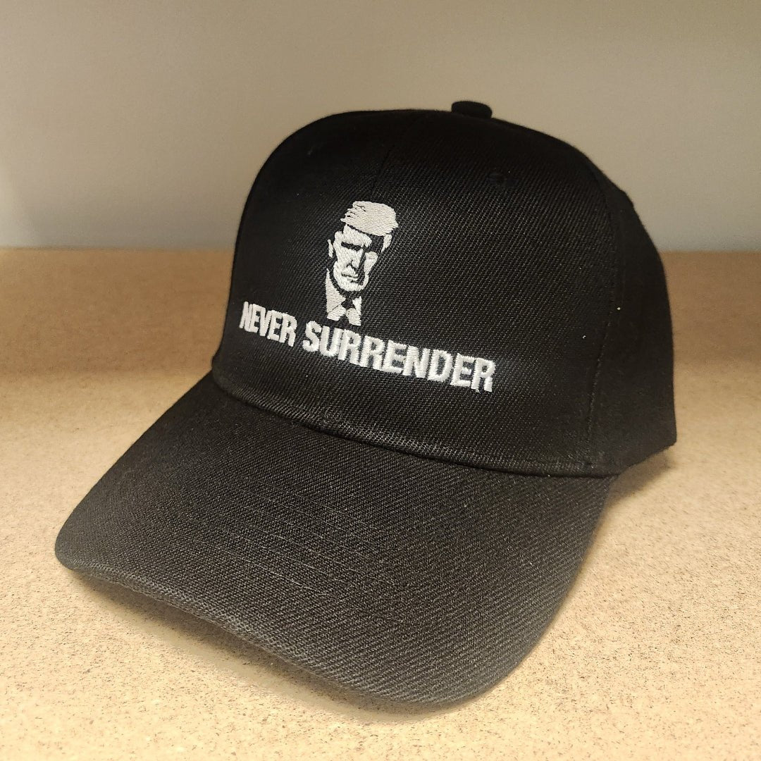 Trump Mugshot Never Surrender Embroidered Hat (Black) - PatriotDepot.com