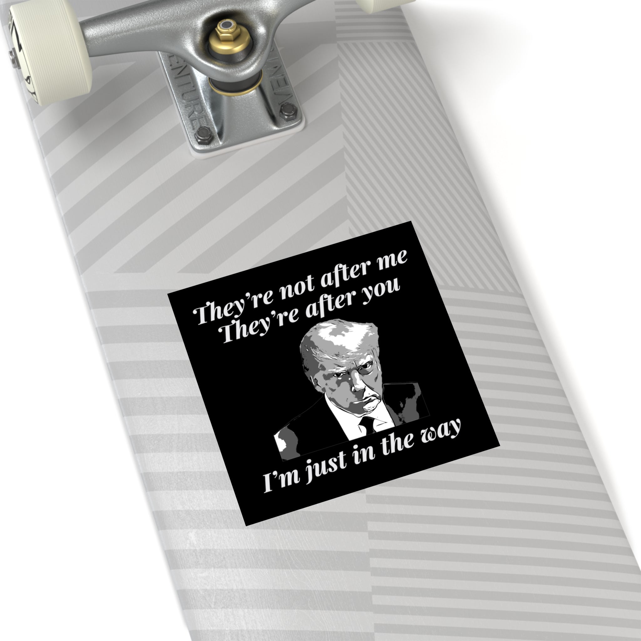 Trump Mugshot "They're Not After Me. They're After You. I'm Just In The Way" Sticker (3 Sizes) - PatriotDepot.com