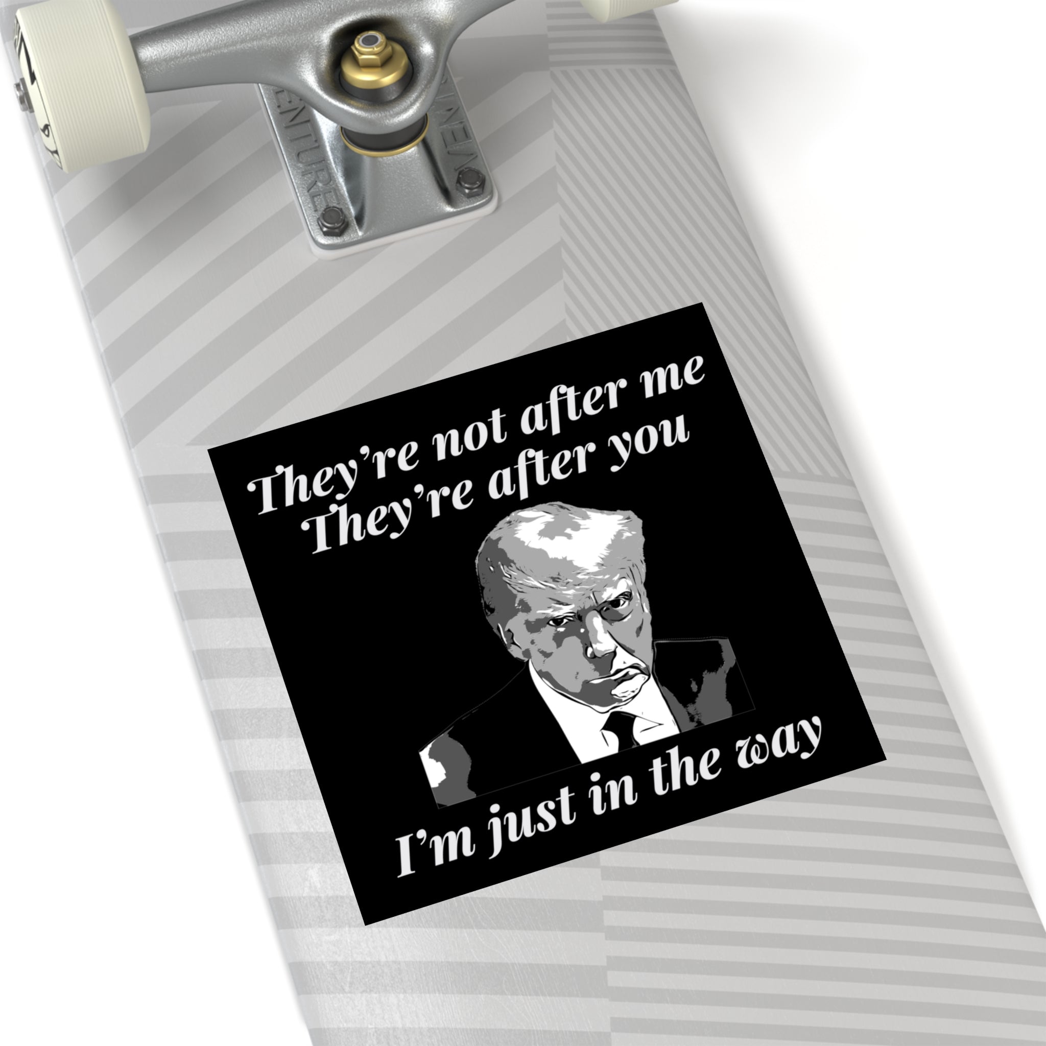 Trump Mugshot "They're Not After Me. They're After You. I'm Just In The Way" Sticker (3 Sizes) - PatriotDepot.com