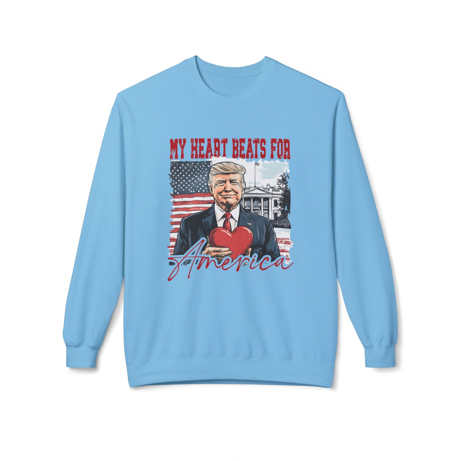 Trump "My Heart Beats for America" Softstyle Sweatshirt - PatriotDepot.com