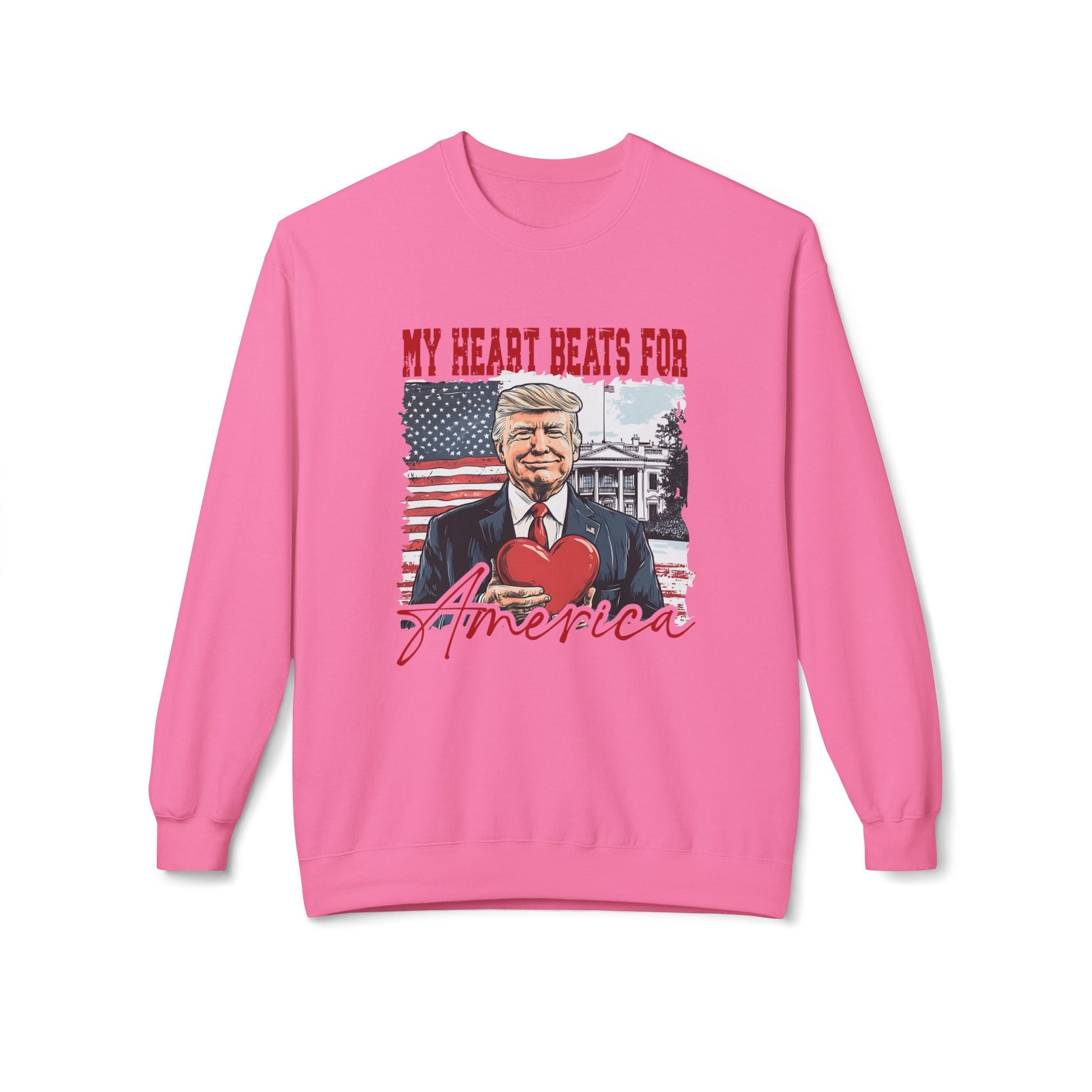 Trump "My Heart Beats for America" Softstyle Sweatshirt - PatriotDepot.com