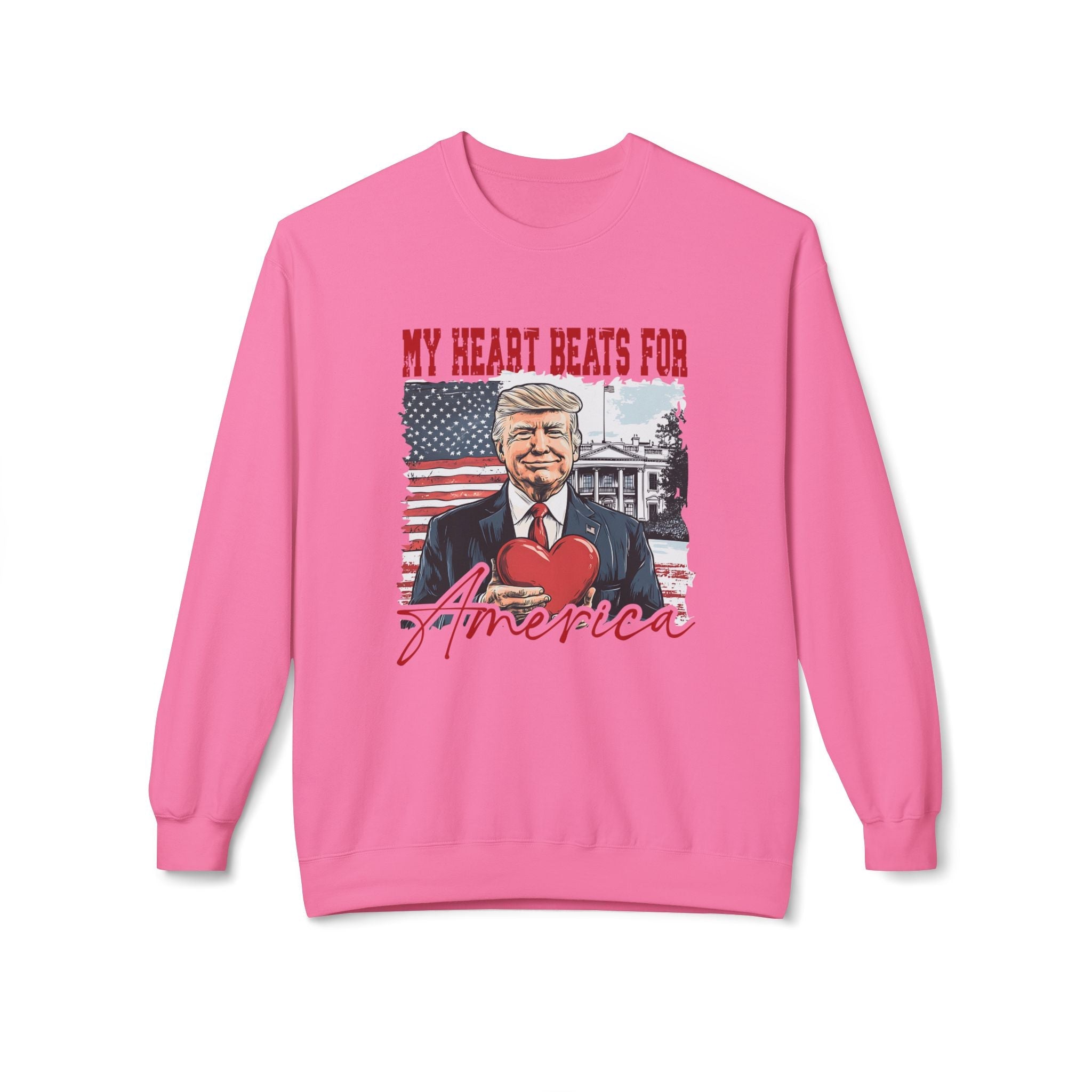 Trump "My Heart Beats for America" Softstyle Sweatshirt - PatriotDepot.com