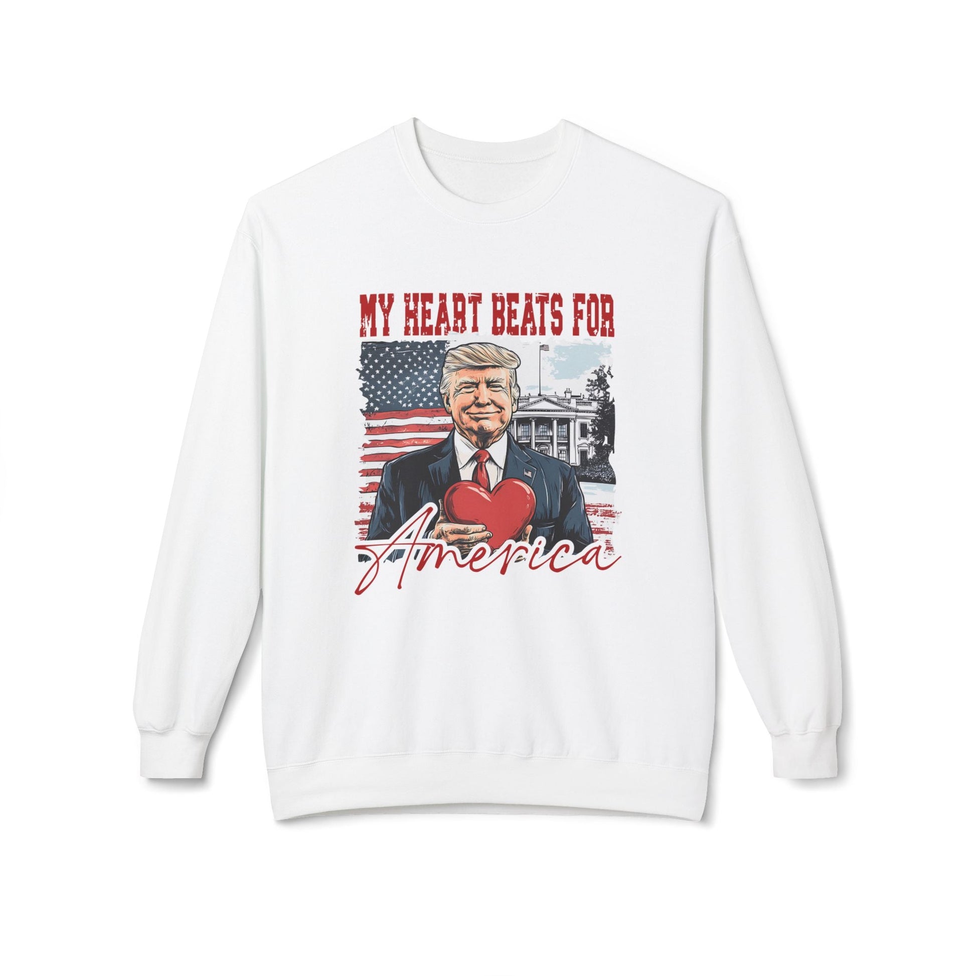 Trump "My Heart Beats for America" Softstyle Sweatshirt - PatriotDepot.com