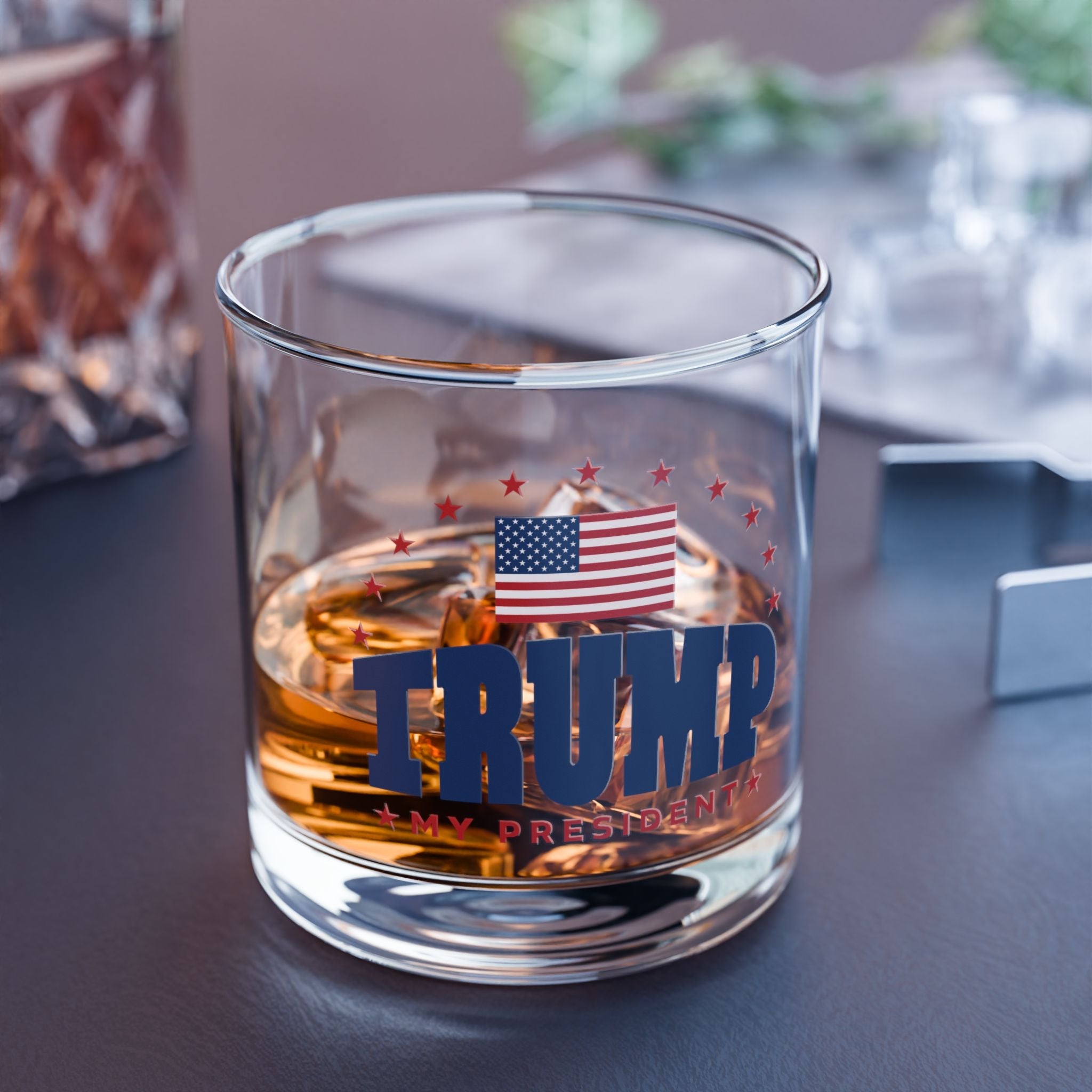 Trump My President Rocks Glass - PatriotDepot.com