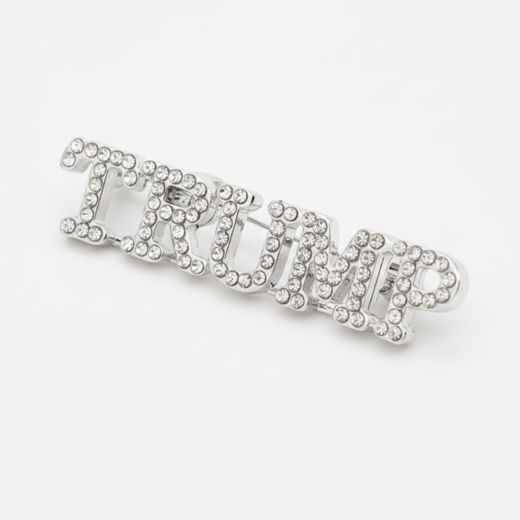 Trump Name Rhinestone Brooch - PatriotDepot.com