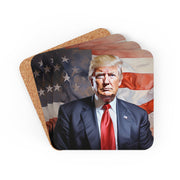 Trump Patriotic Corkwood Coaster Set (4 Pack) - PatriotDepot.com