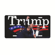 Trump Patriotic Fight License Plate - PatriotDepot.com