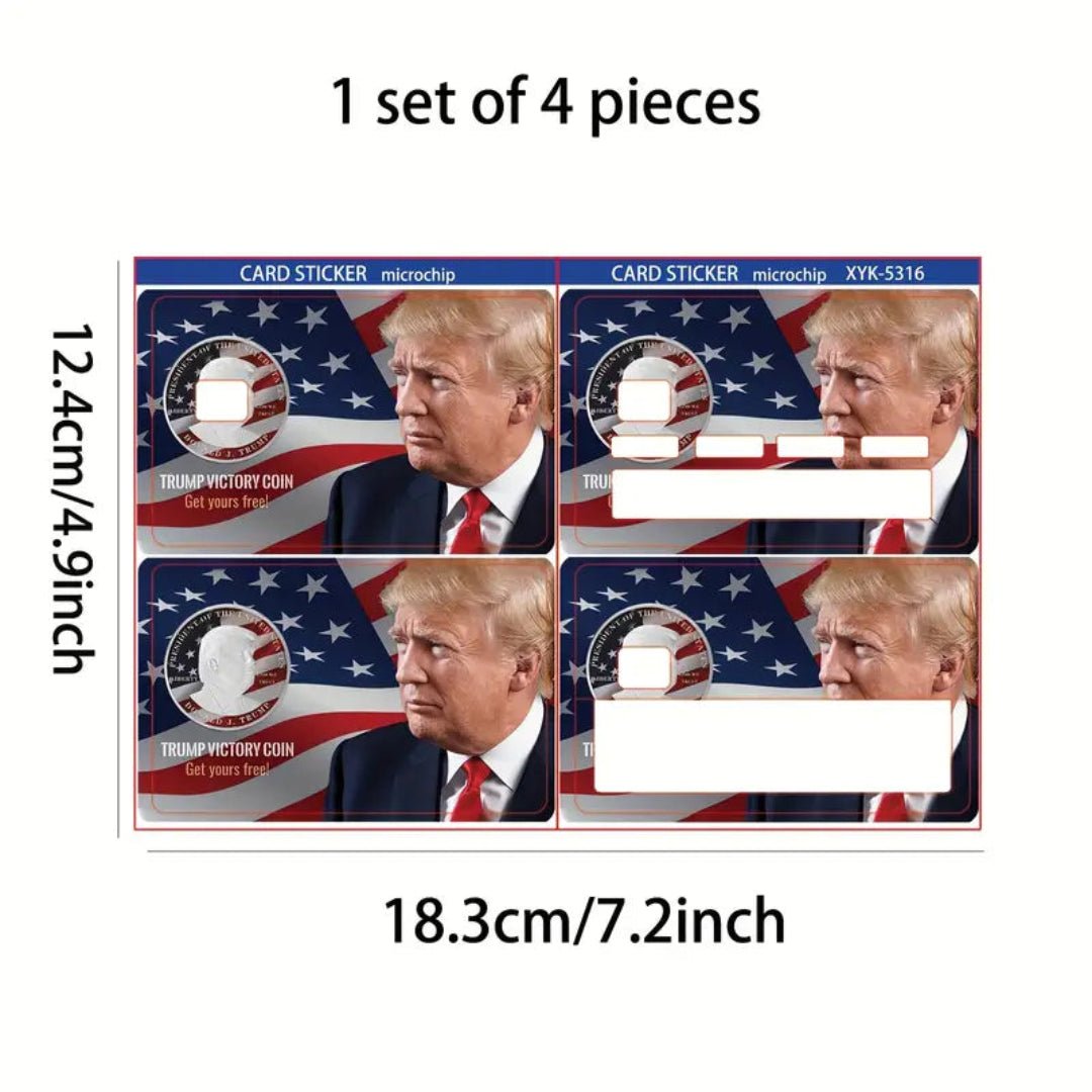 Trump Patriotic Victory Debit/Credit Card Sticker (4 Pack) - PatriotDepot.com
