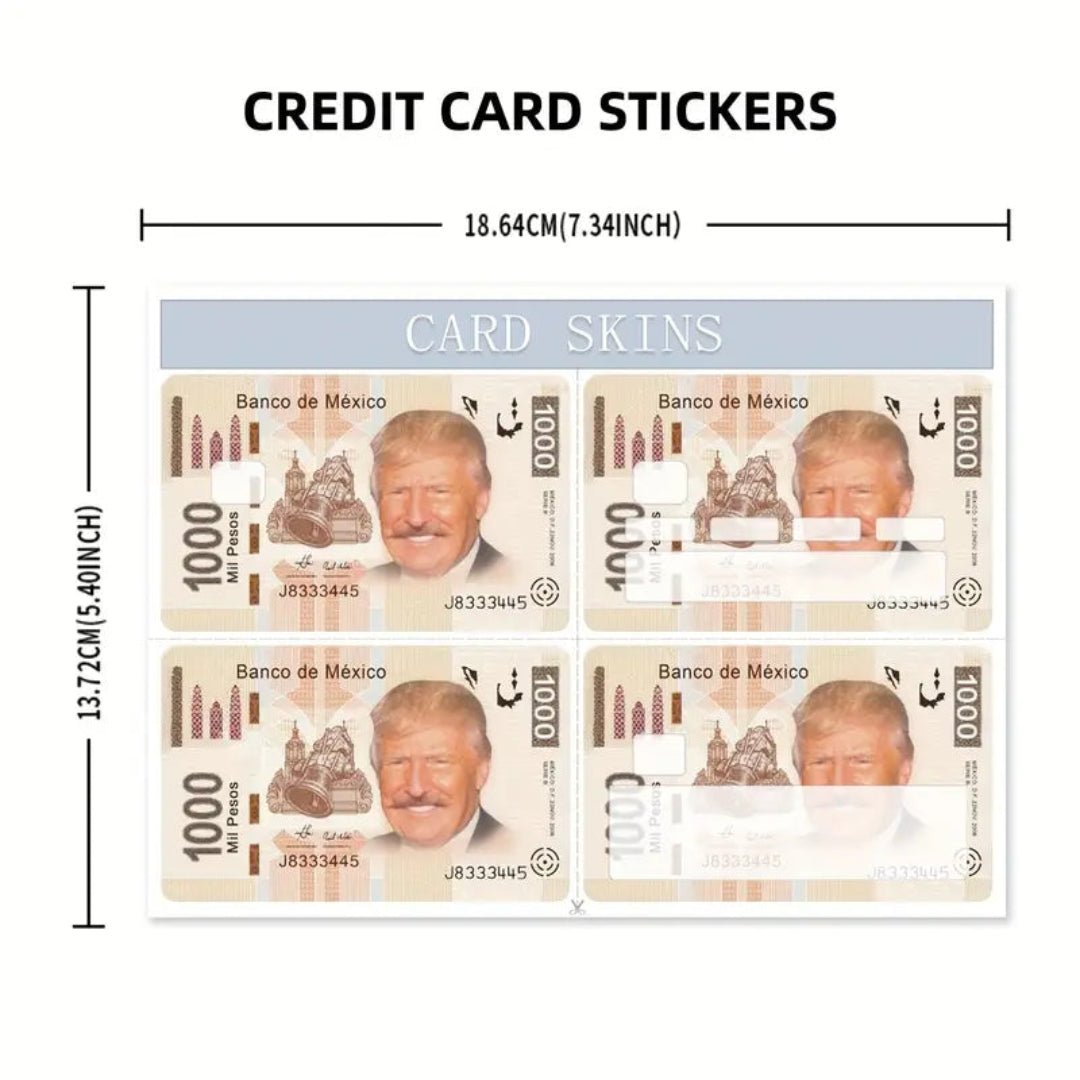 Trump Pesos "Bank of Mexico" Debit/Credit Card Sticker (4 Pack) - PatriotDepot.com
