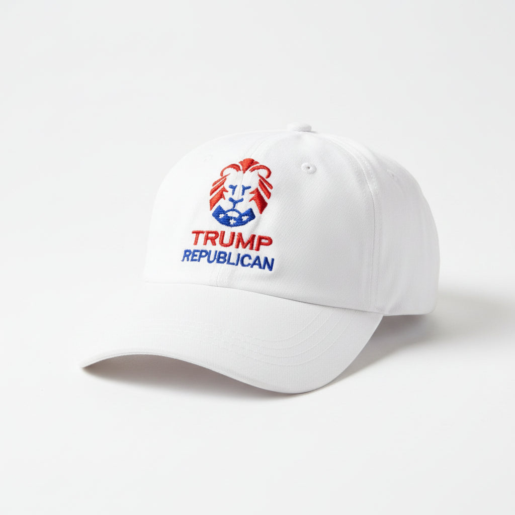 Trump Republican Patriotic Lion Embroidered Hat - PatriotDepot.com