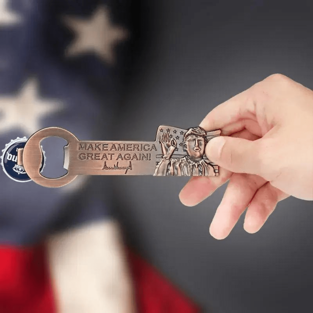 Trump Signature "Make America Great Again" Magnetic Bottle Opener (2 Finishes) - PatriotDepot.com