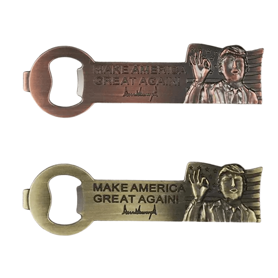 Trump Signature "Make America Great Again" Magnetic Bottle Opener (2 Finishes) - PatriotDepot.com