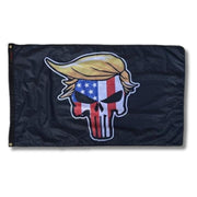 Trump Stars & Stripes Punisher (Swoop Design) Flag - PatriotDepot.com