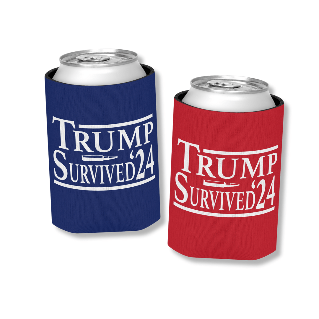 Trump Survived '24 Can Cooler (2 Pack) - PatriotDepot.com
