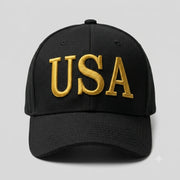 Trump USA Black Gold Embroidered Hat | Premium Embroidery - PatriotDepot.com
