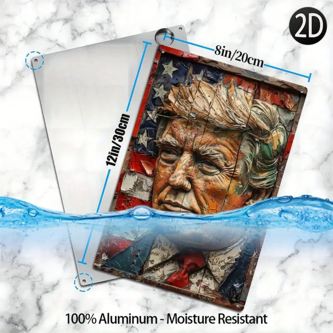 Trump USA Portrait Metal Sign - PatriotDepot.com