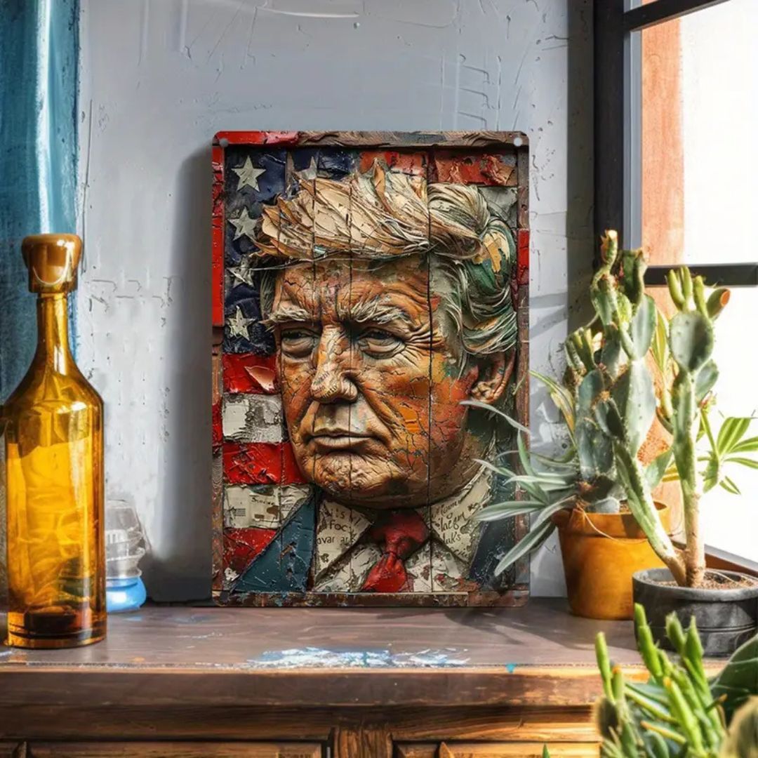 Trump USA Portrait Metal Sign - PatriotDepot.com