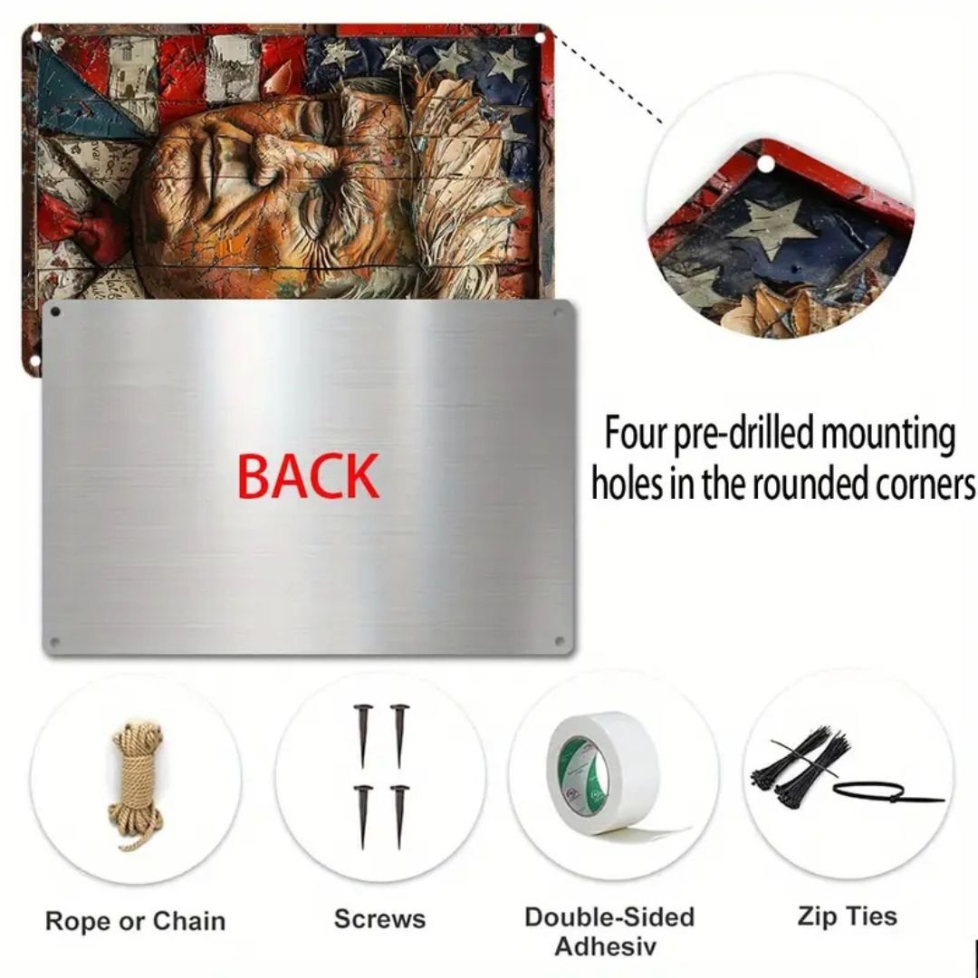 Trump USA Portrait Metal Sign - PatriotDepot.com