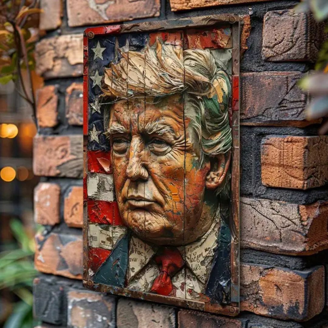 Trump USA Portrait Metal Sign - PatriotDepot.com
