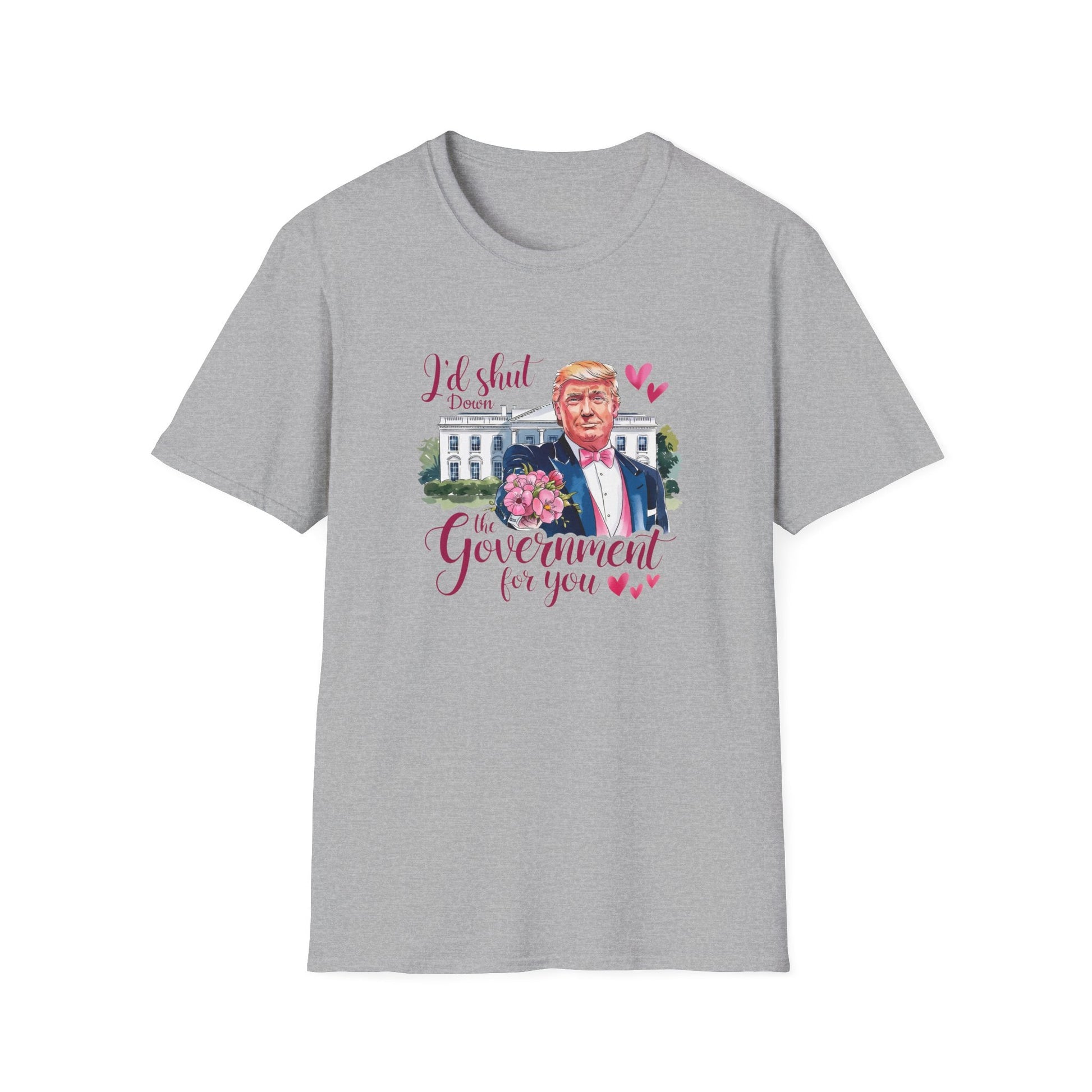 Trump Valentine "I'd Shut Down the Government for You" T-Shirt - PatriotDepot.com