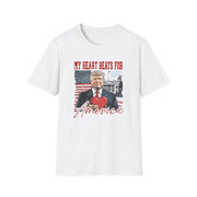 Trump Valentine "My Heart Beats for America" T-Shirt - PatriotDepot.com