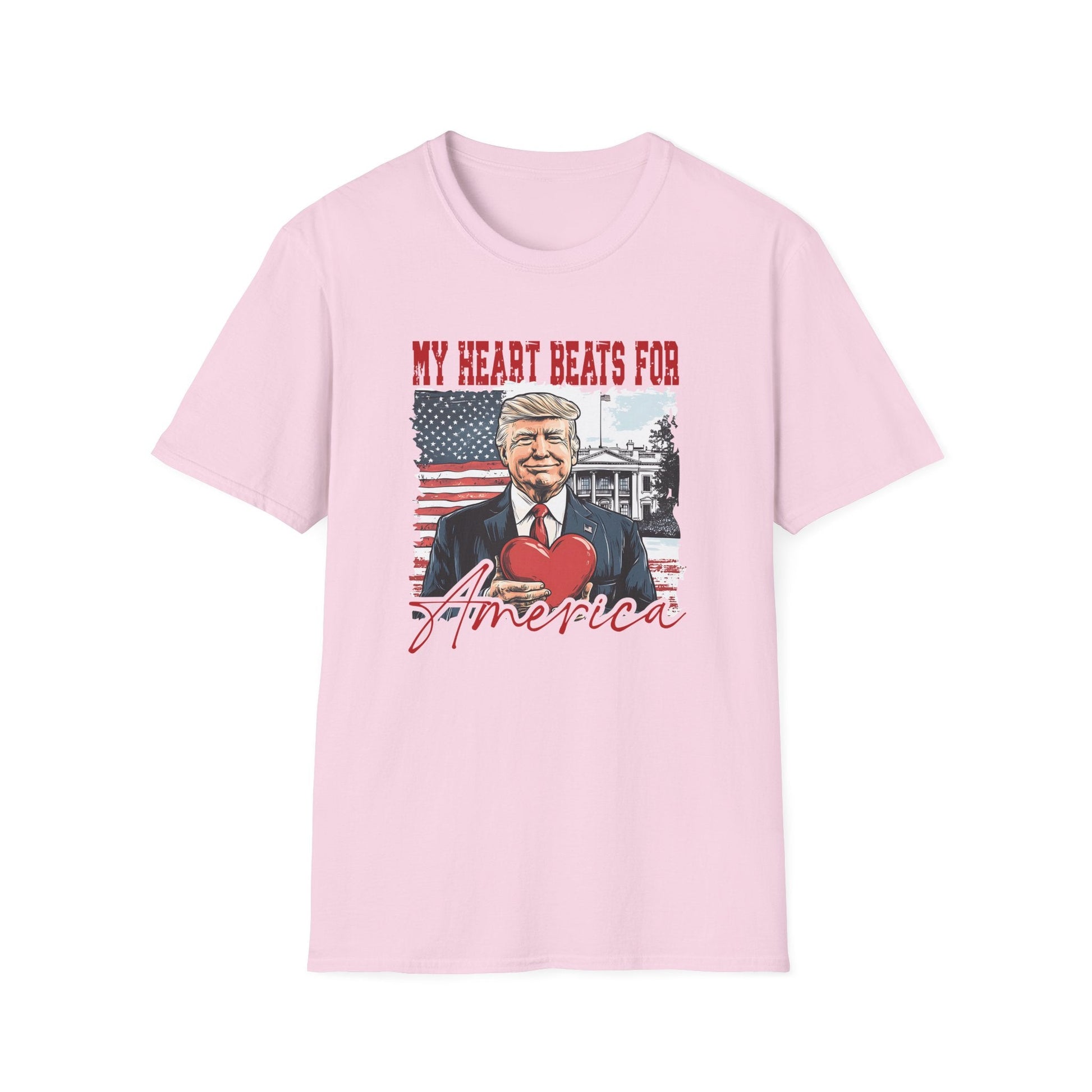 Trump Valentine "My Heart Beats for America" T-Shirt - PatriotDepot.com