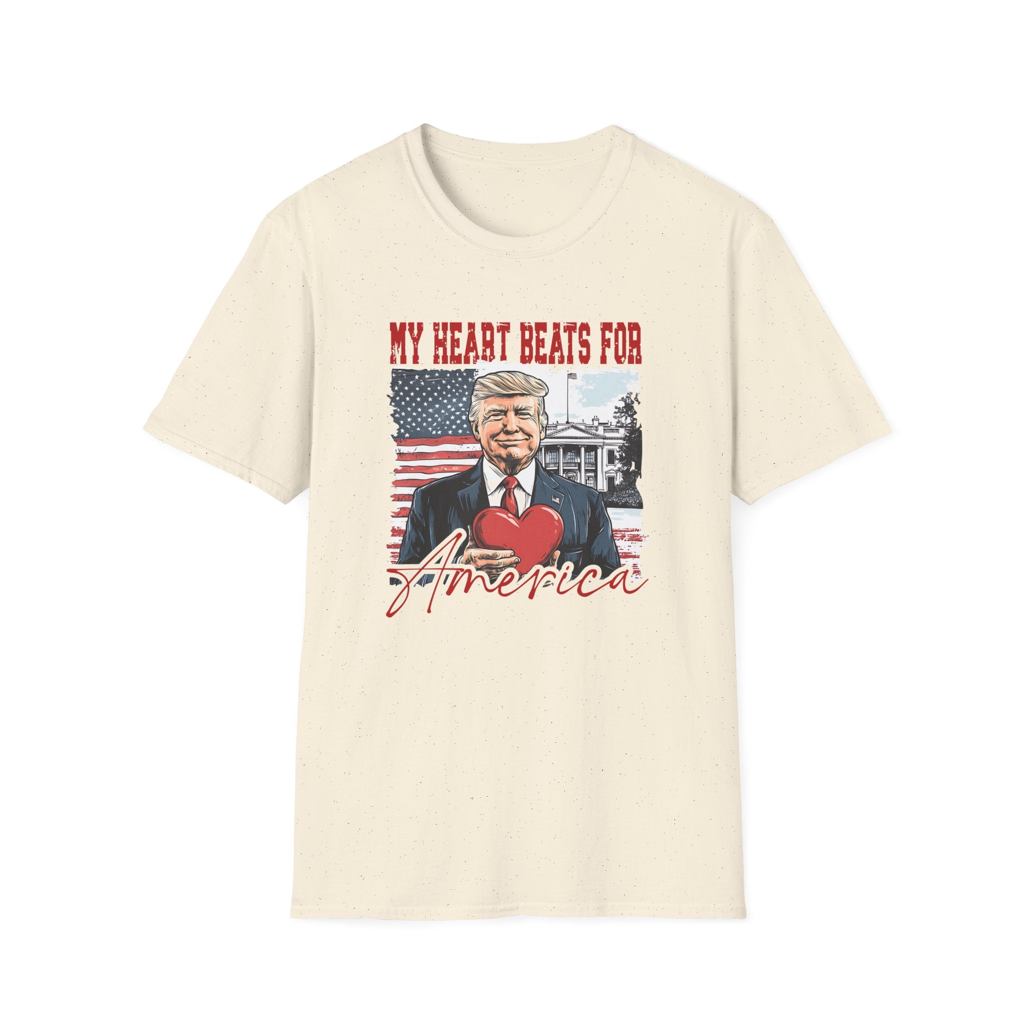 Trump Valentine "My Heart Beats for America" T-Shirt - PatriotDepot.com