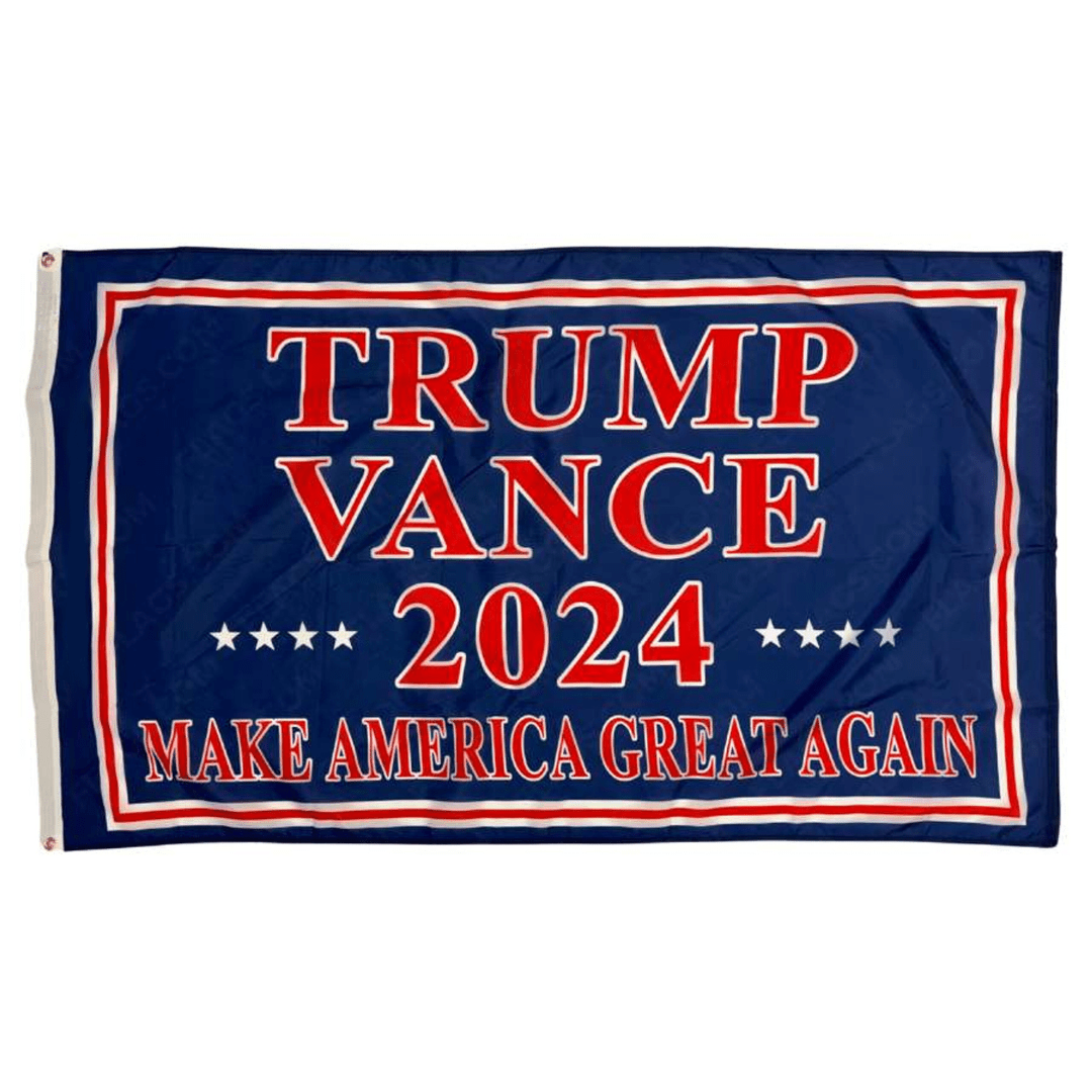 Trump Vance 2024 Make America Great Again (Navy/Red) 3'x5' Flag - PatriotDepot.com
