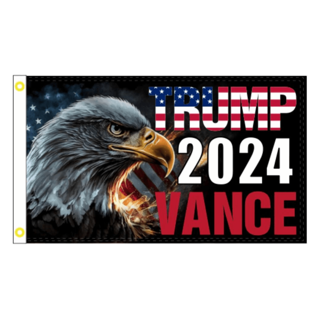 Trump Vance 2024 Patriotic Eagle 3'x5' Flag - PatriotDepot.com