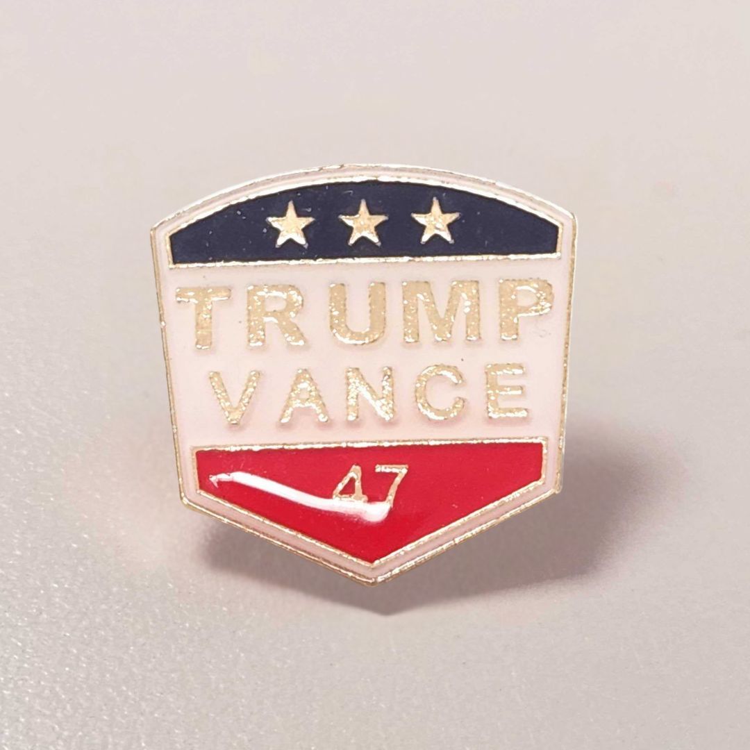 Trump Vance 47 Tri - Color Enamel Lapel Pin - PatriotDepot.com